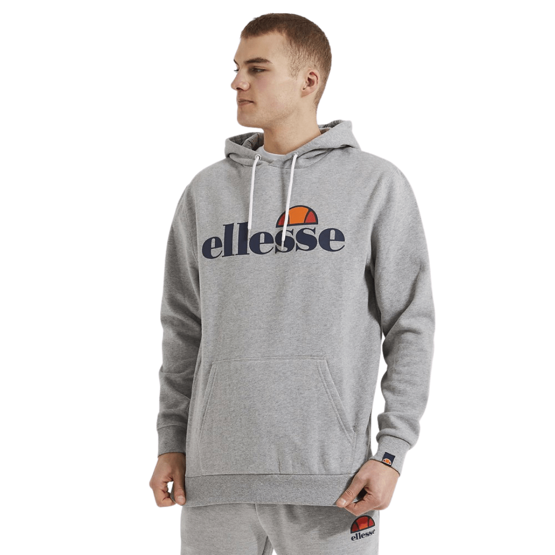 Ellesse Men's Gottero Grey Marle Hoodie - Soft & Comfortable Pullover Sweatshirt for Casual Wear, Gym, and Outdoor Activities