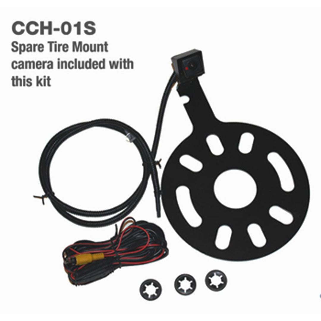 Crux RVCCH 75WT Backup Camera with Sightline Safety View & VIM Integration - Spare Tire Mount Rear View System for Jeep Wrangler (2007-2023) - Perfect for Off-Roading, Parking & Trailering