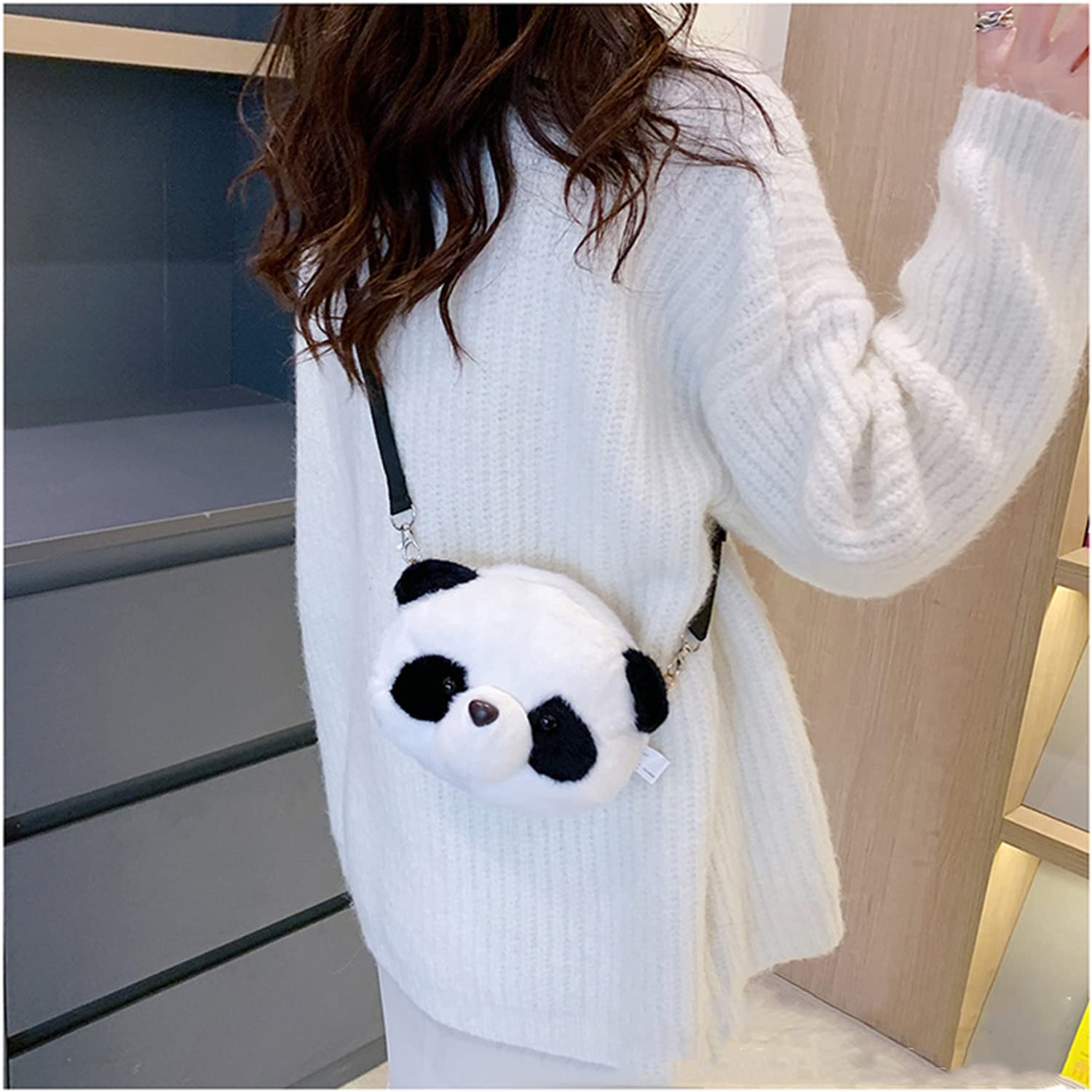 Cute Panda Plush Messenger Bag for Women & Girls - Soft Crossbody Shoulder Purse for School, Travel & Everyday Use