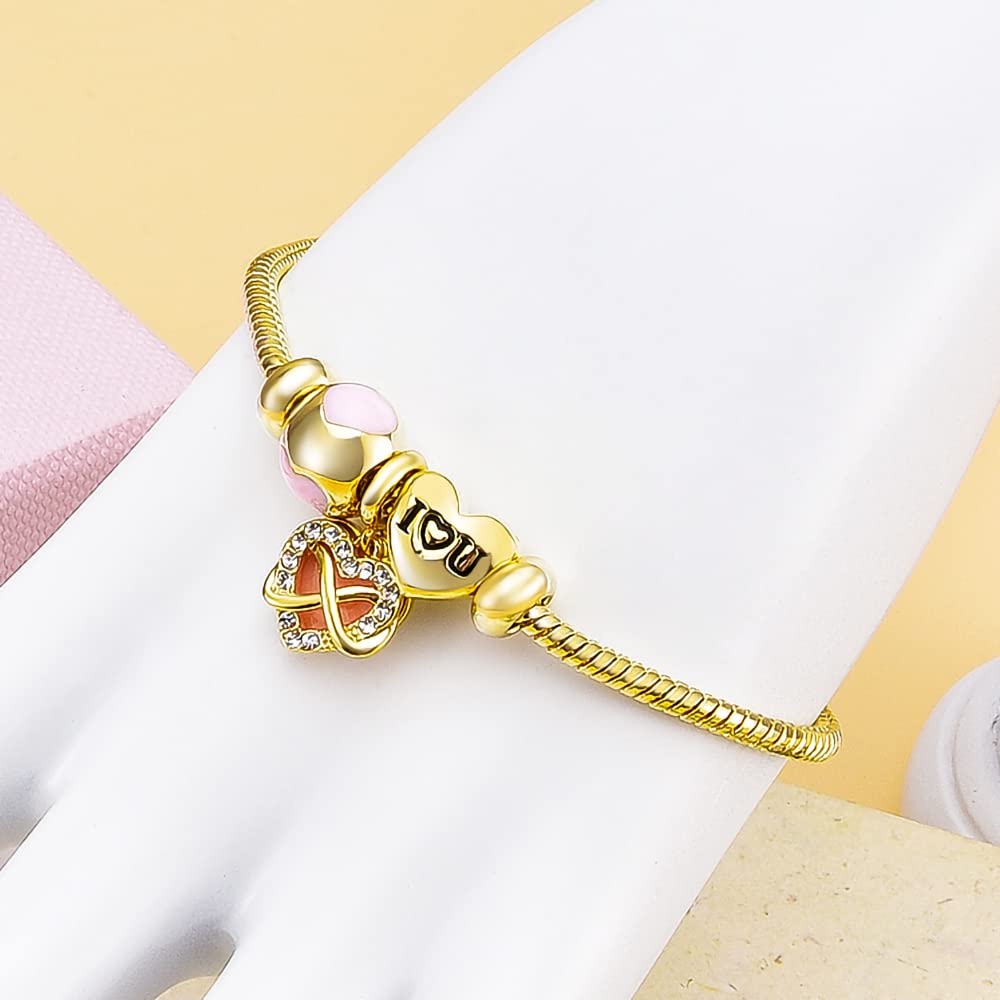 14K Gold Plated Charm Bracelet for Women - Elegant Adjustable Symbol Bracelet, Perfect Gift for Mother's Day, Birthday, Anniversary | Ideal for Daily Wear, Date Nights & Special Occasions