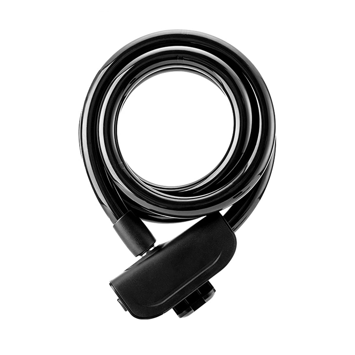 UFFD High Security Bike Lock Cable - 12mm Thick 1.2m Coiled Bicycle Lock with Keys & Mounting Bracket (Black) - Perfect for Urban Commuting, Bike Parking & Outdoor Cycling Security