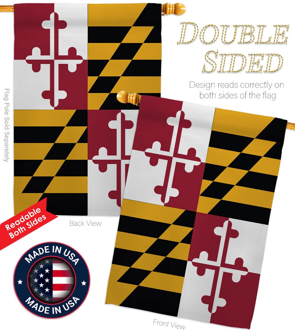 Maryland Garden House Flag Set - Double-Sided Americana Decor for Yards & Gifts