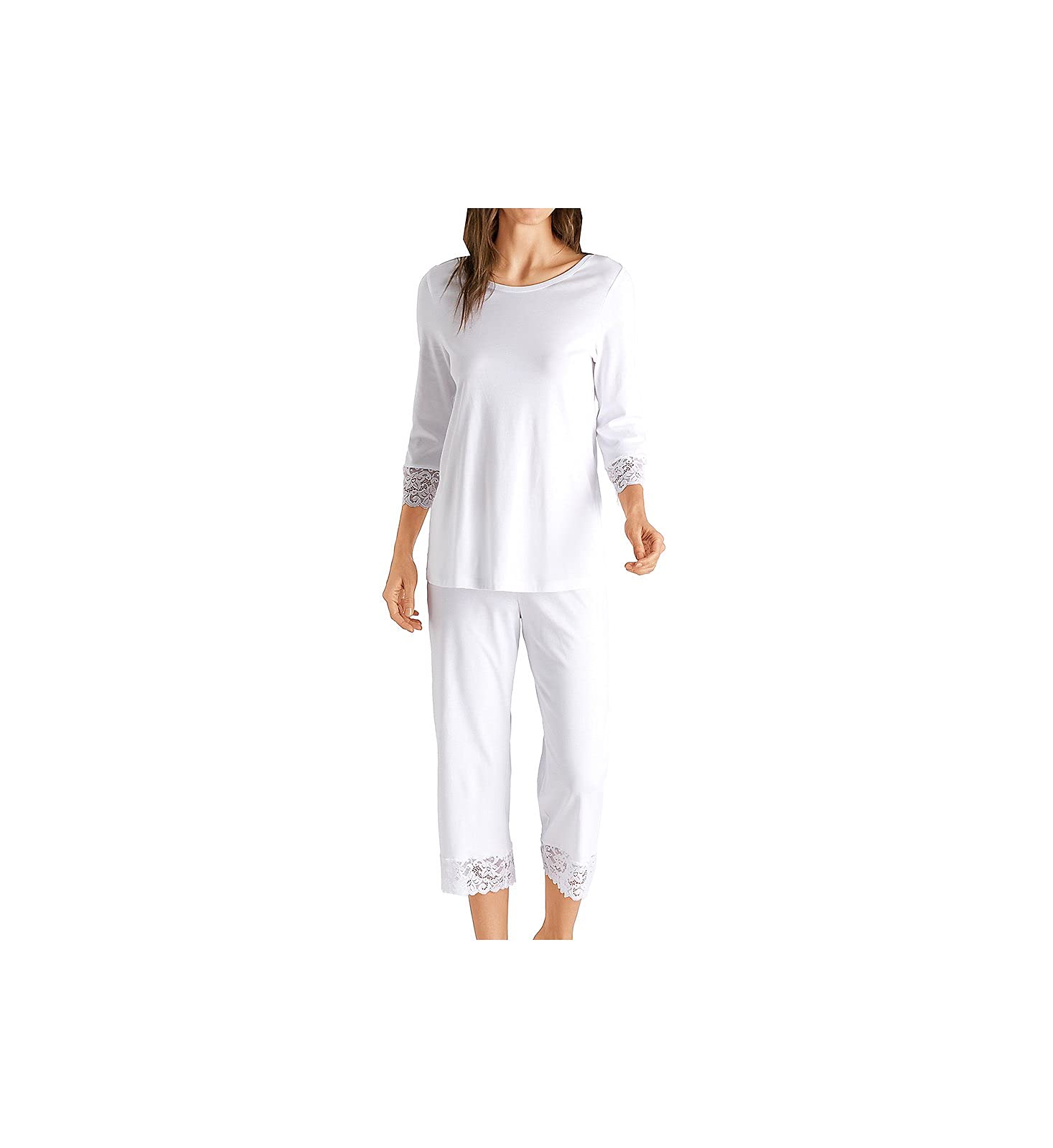 HANRO Moments Crop Pajama Set - Women's Soft Sleepwear Shorts & Top for Lounge & Vacation - Perfect for Summer Nights, Relaxing at Home, and Travel
