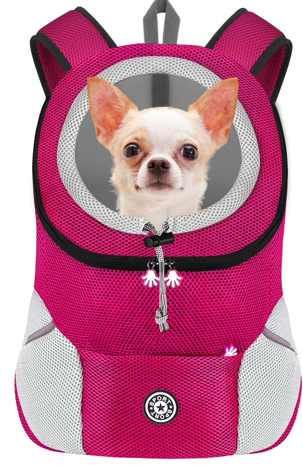 Dog Backpack Carrier - Comfortable & Breathable Front Pack for Small Medium Dogs Cats Rabbits - Padded Shoulder Straps & Head Out Design - Perfect for Travel Hiking Outdoor Adventures