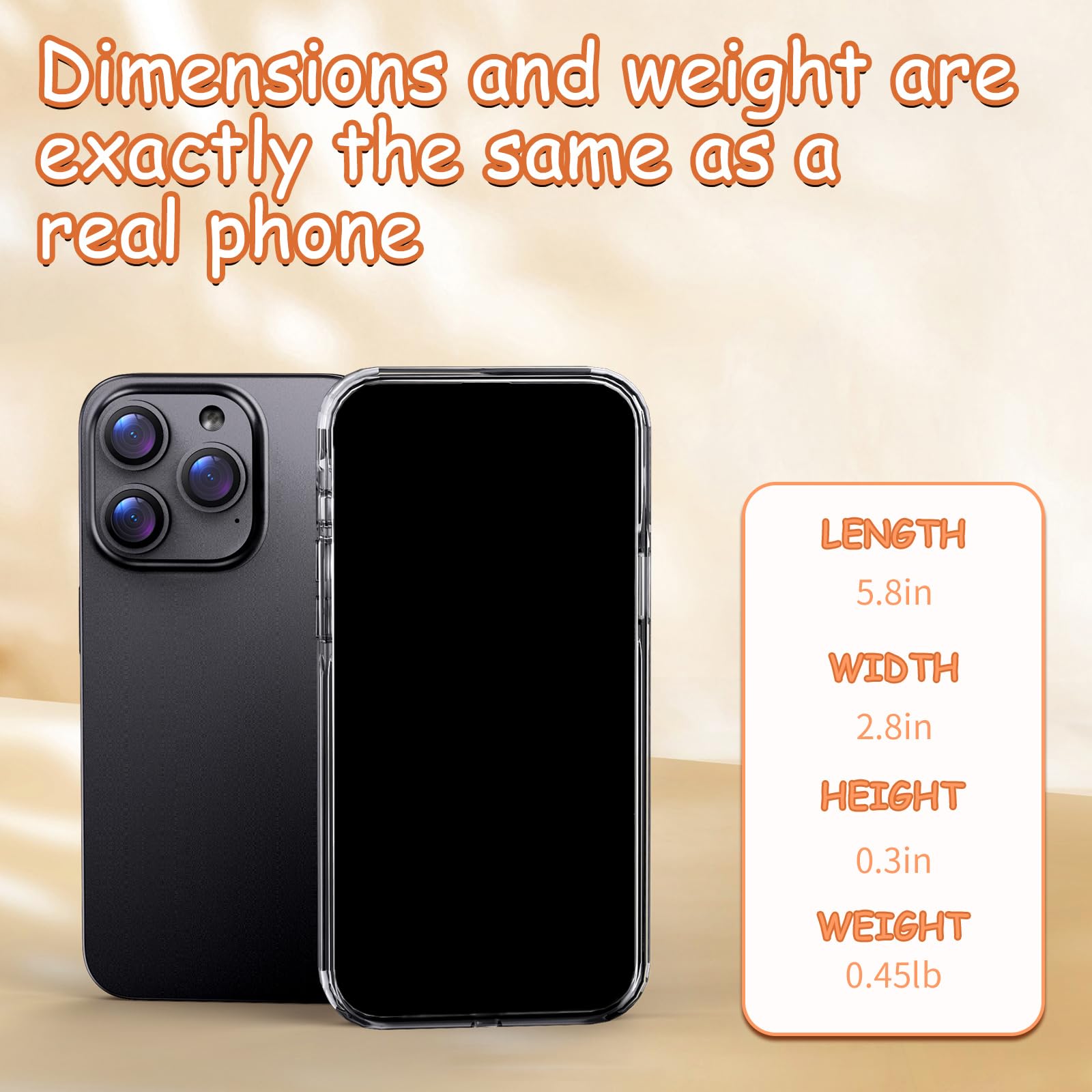Fake iPhone 15 Pro Dummy Phone - Non-Working Display Model for Kids Play, Prank Props & Store Displays - Realistic Replica Smartphone (Black) - Perfect for Pranks, Retail Displays, Photography Props & Movie Sets