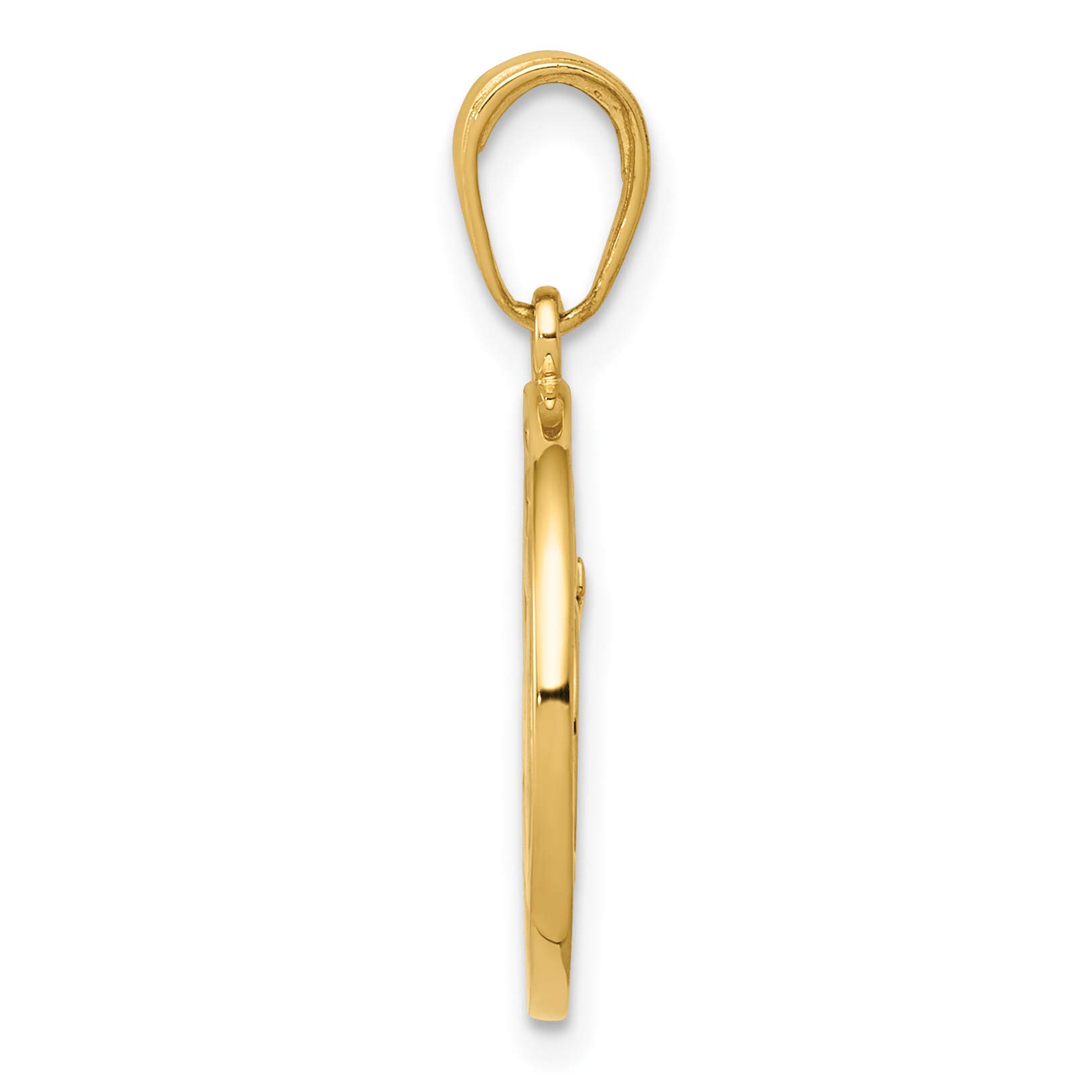 14K Yellow Gold Yoga Om Symbol Pendant - Round Cut-Out Design for Meditation & Spiritual Jewelry - Perfect for Yoga Practice, Gift Giving & Everyday Wear