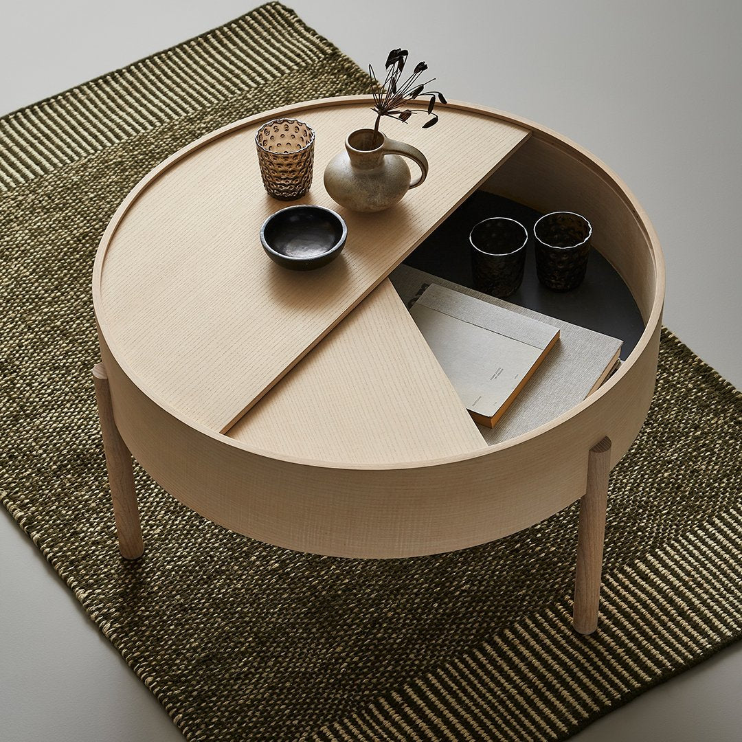 Modern Arc Coffee Table - Mid-Century Style Wooden Living Room Furniture for Home Decor | Perfect for Small Spaces, Apartments & Lounge Areas