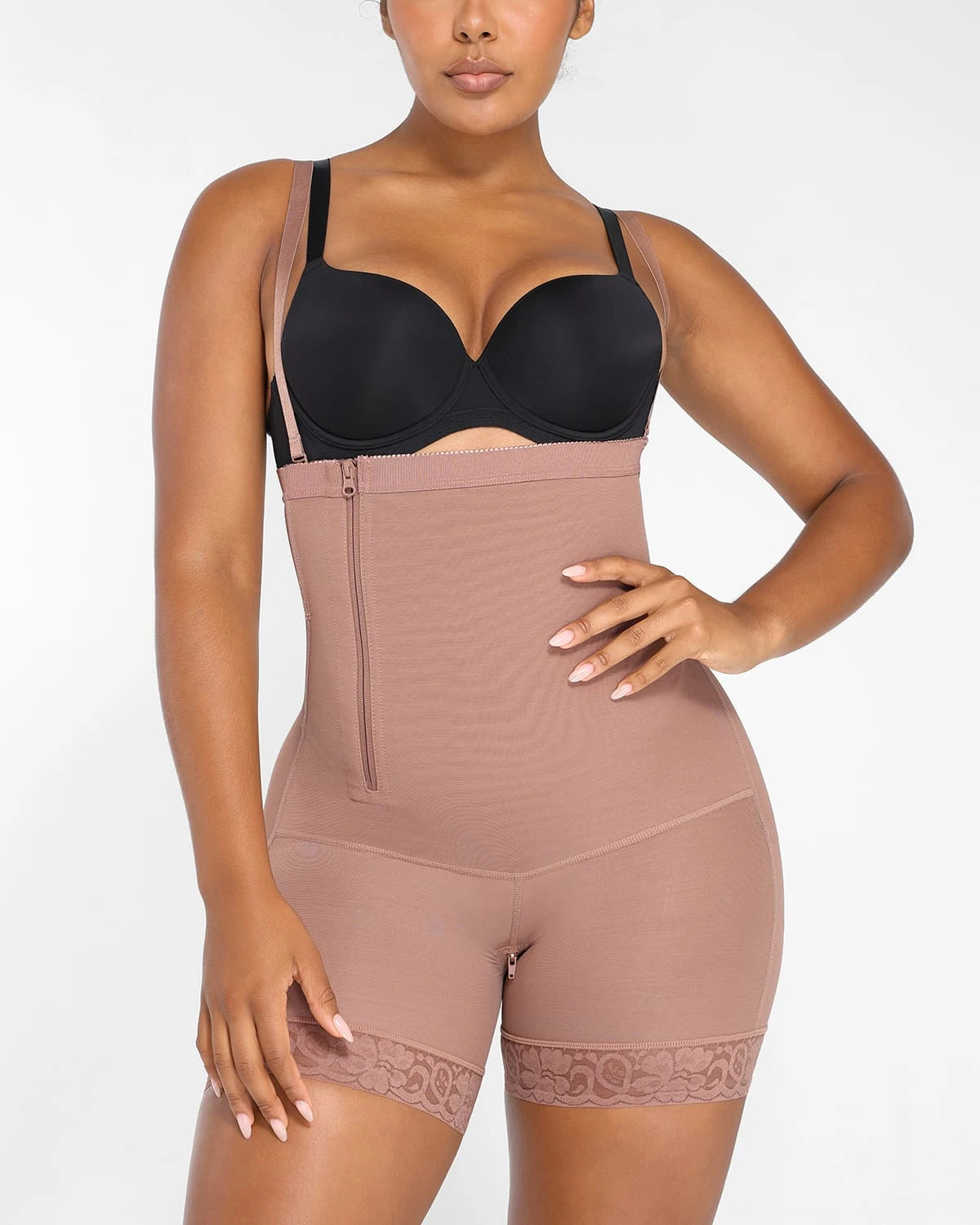 AirSlim® Plus Curve Side Zipper Shorts for Women - High Waist Slimming Workout Running Yoga Shorts with Pockets - Perfect for Gym, Jogging & Lounge Wear