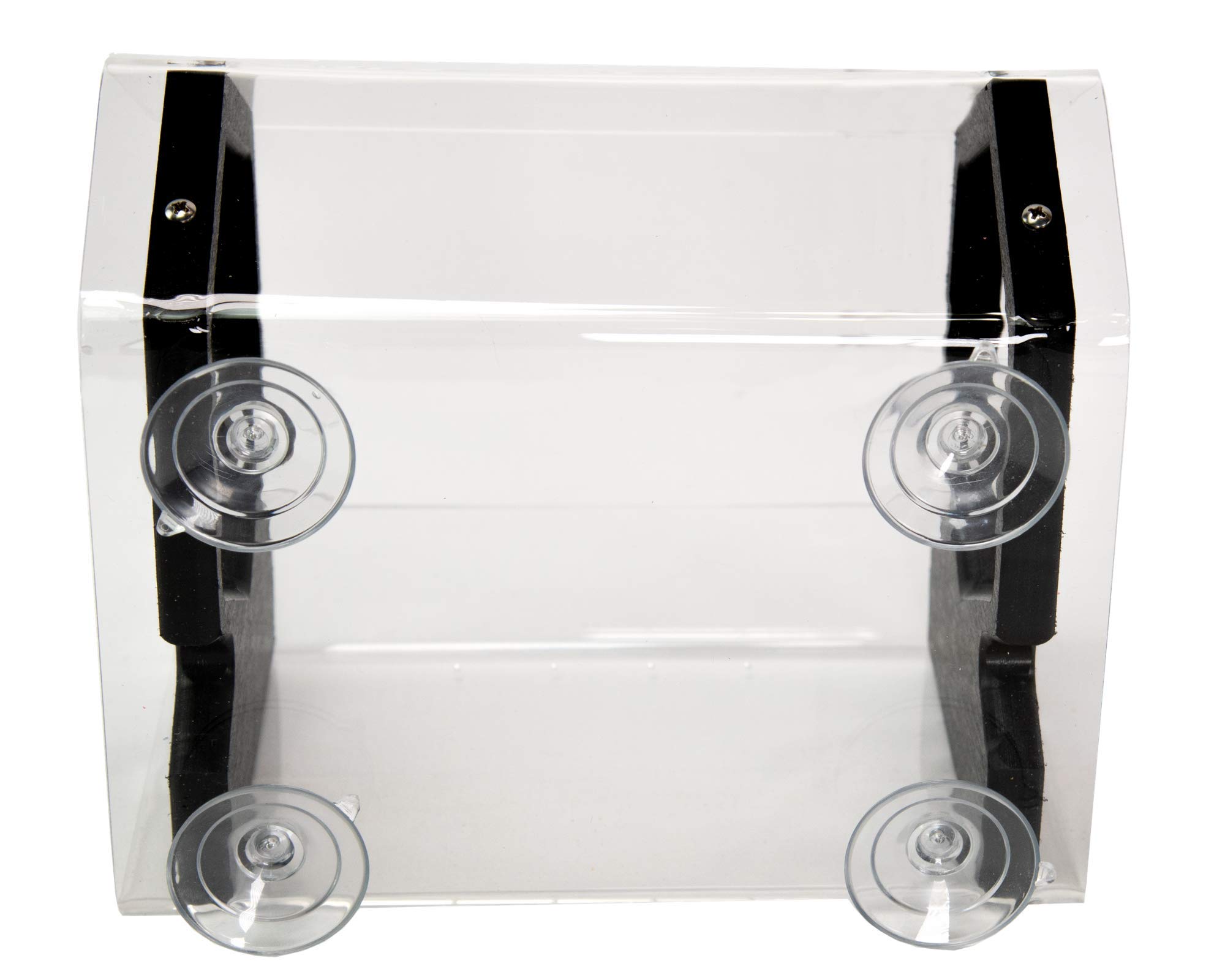 JC's Wildlife Geometric Diner 9-Window Bird Feeder - Easy to Clean & Fill, Holds 3 Cups of Seed - Clear Acrylic Window Mount Bird Feeder with Strong Suction Cups (Black) - Perfect for Bird Watching at Home, Office or Garden
