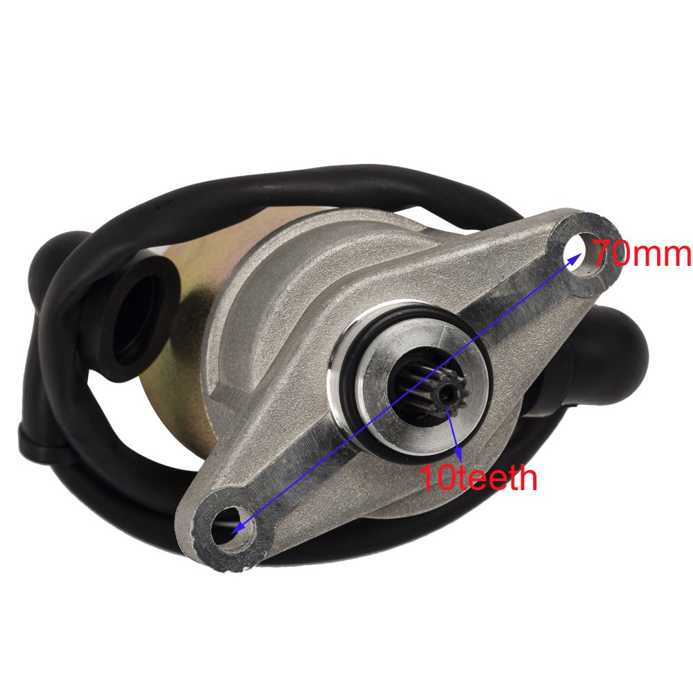 HIFROM Gy6 49cc 50cc 60cc 72cc 139QMB Scooter Moped Electric Starter Motor - 10 Teeth Replacement Part for 4-Stroke Engines - Perfect for Honda, Yamaha, and Chinese Scooters - DIY Repair & Maintenance