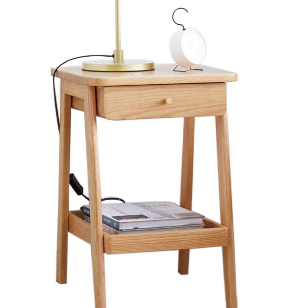 YUMEIGE Single Drawer Nightstand with Wooden Pallet Rack - Modern End Table for Bedroom & Living Room - 14.96x14.96x21.85 Inch Wooden Coffee Table - Perfect for Bedside Storage, Living Room Decor & Small Space Furniture