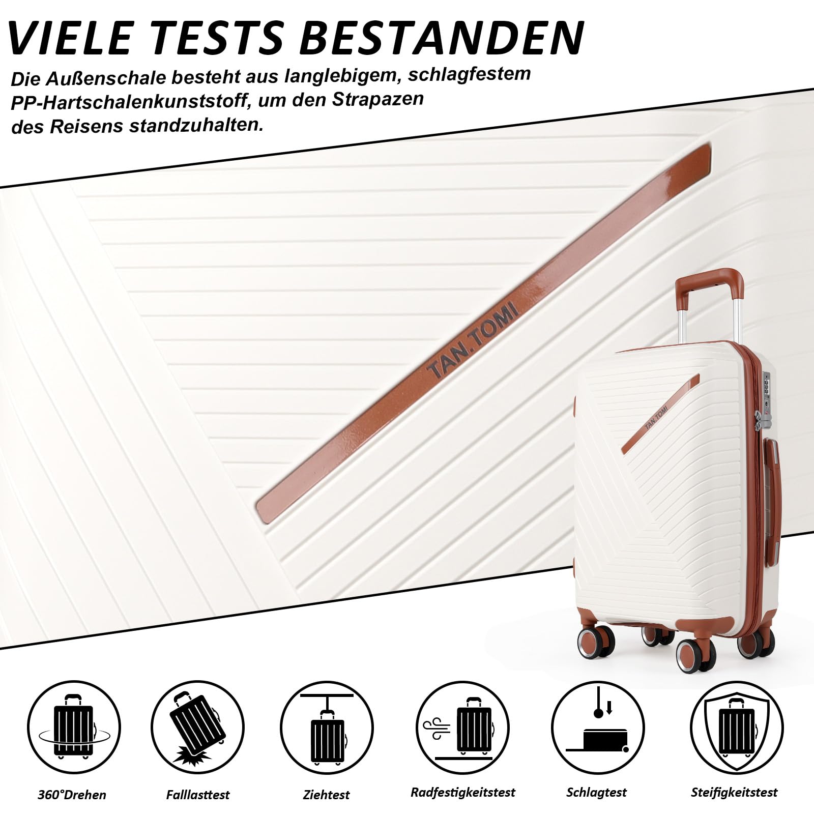 TAN.TOMI 3-Piece Hardshell Luggage Set with TSA Lock, Spinner Wheels & Lightweight Design - Perfect for Travel, Business Trips & Vacations