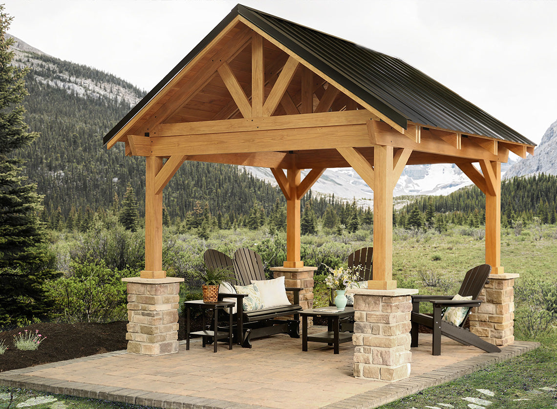 Breckenridge Wood Pavilion - Premium Outdoor Gazebo for Patio, Garden & Backyard | Perfect for Relaxation, Entertaining & Shade