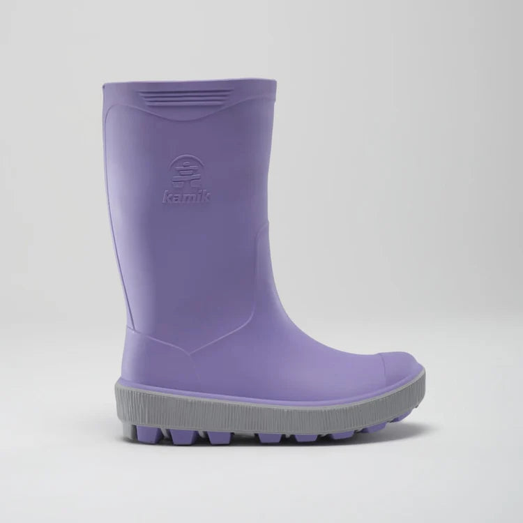 Kamik Lilac Riptide Kids Waterproof Rain Boots for Boys & Girls - Perfect for Puddle Jumping, Outdoor Play & Wet Weather Adventures