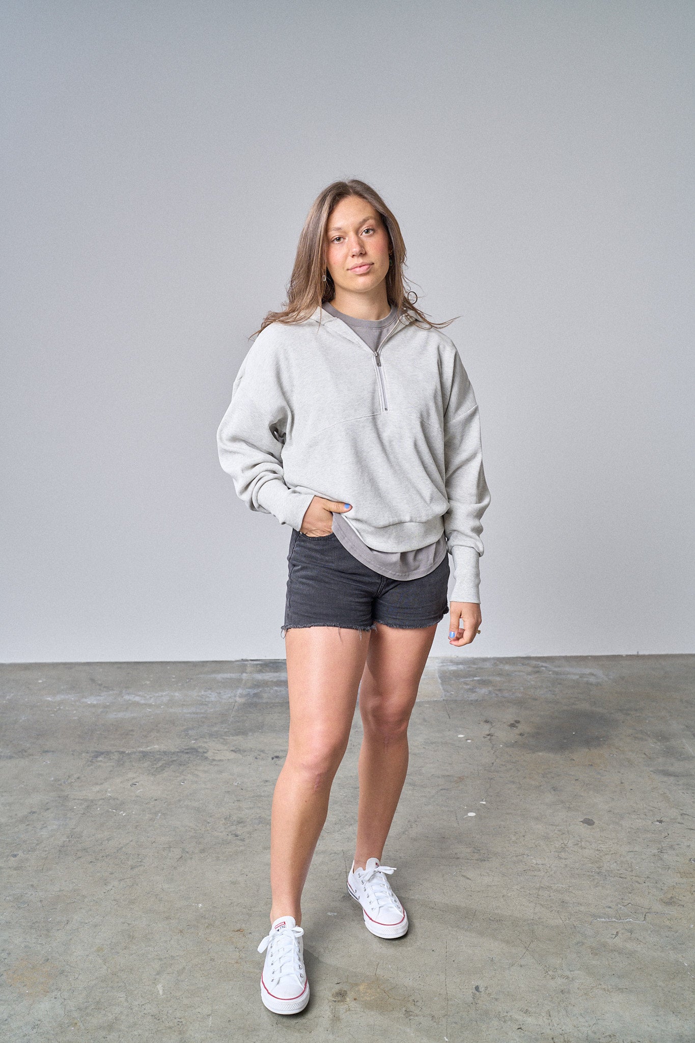 **Soft & Cozy Adult Waffle Hoodie - Light Heather Grey | Perfect for Lounge Wear, Casual Outfits & Cool Weather**