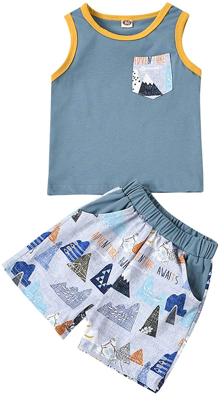 **Dinosaur Print Toddler Boys 2-Piece Summer Outfit - Short Sleeve T-Shirt & Shorts Set for Playtime, Daycare & Outdoor Adventures**