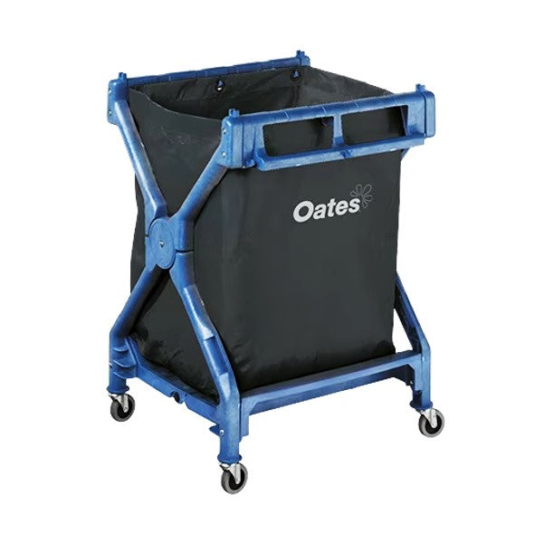 Oates Janitor Scissor Trolley with Plastic Frame & Detachable Bag - Heavy Duty Cleaning Cart for Schools, Hospitals & Office Maintenance