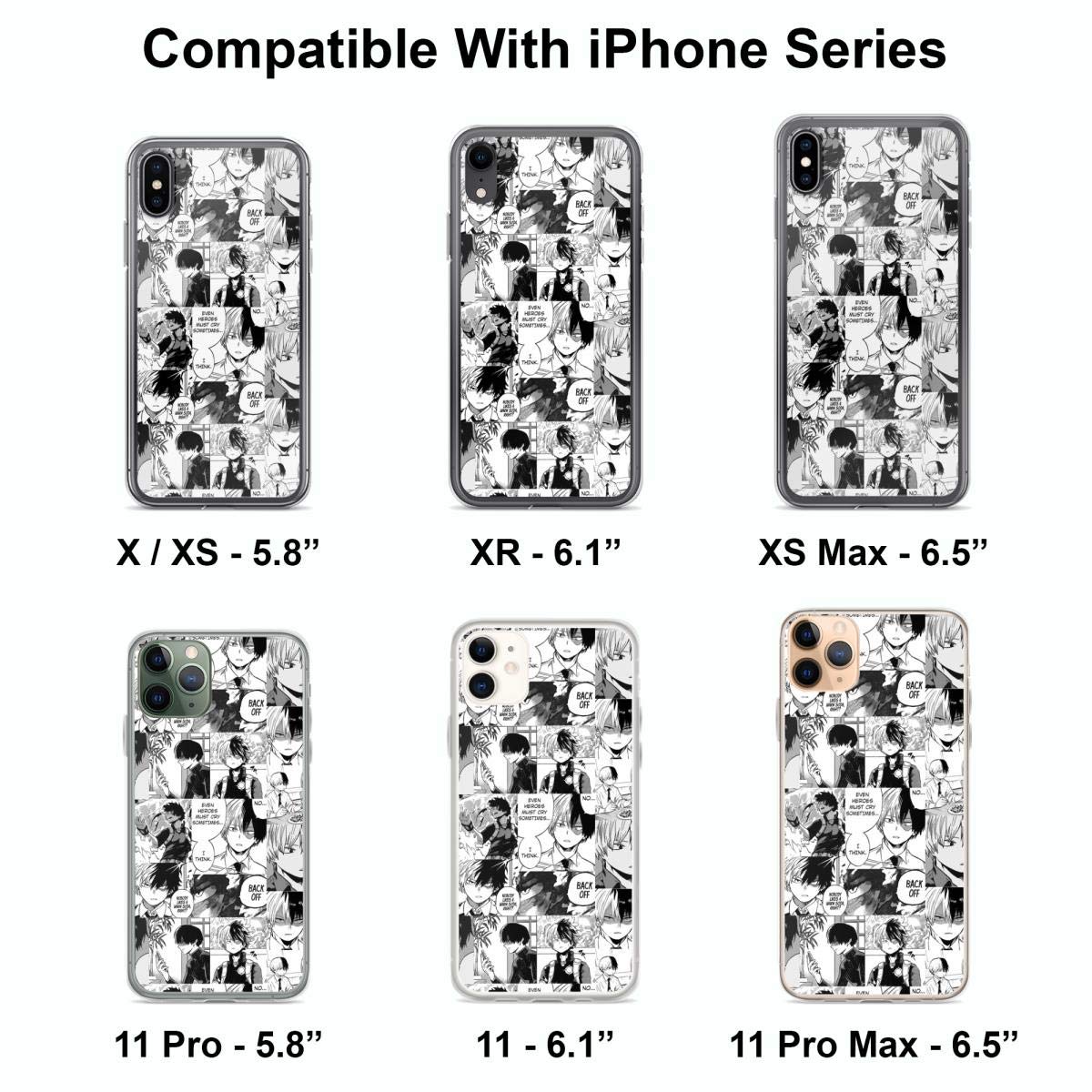 Shoto Todoroki Anime Clear Phone Case for iPhone 15 14 13 12 11 X Xs Xr 8 7 6 6s Plus Pro Max - Durable Protective Cover with HD Printed Panel - Perfect for My Hero Academia Fans and Cosplay Events