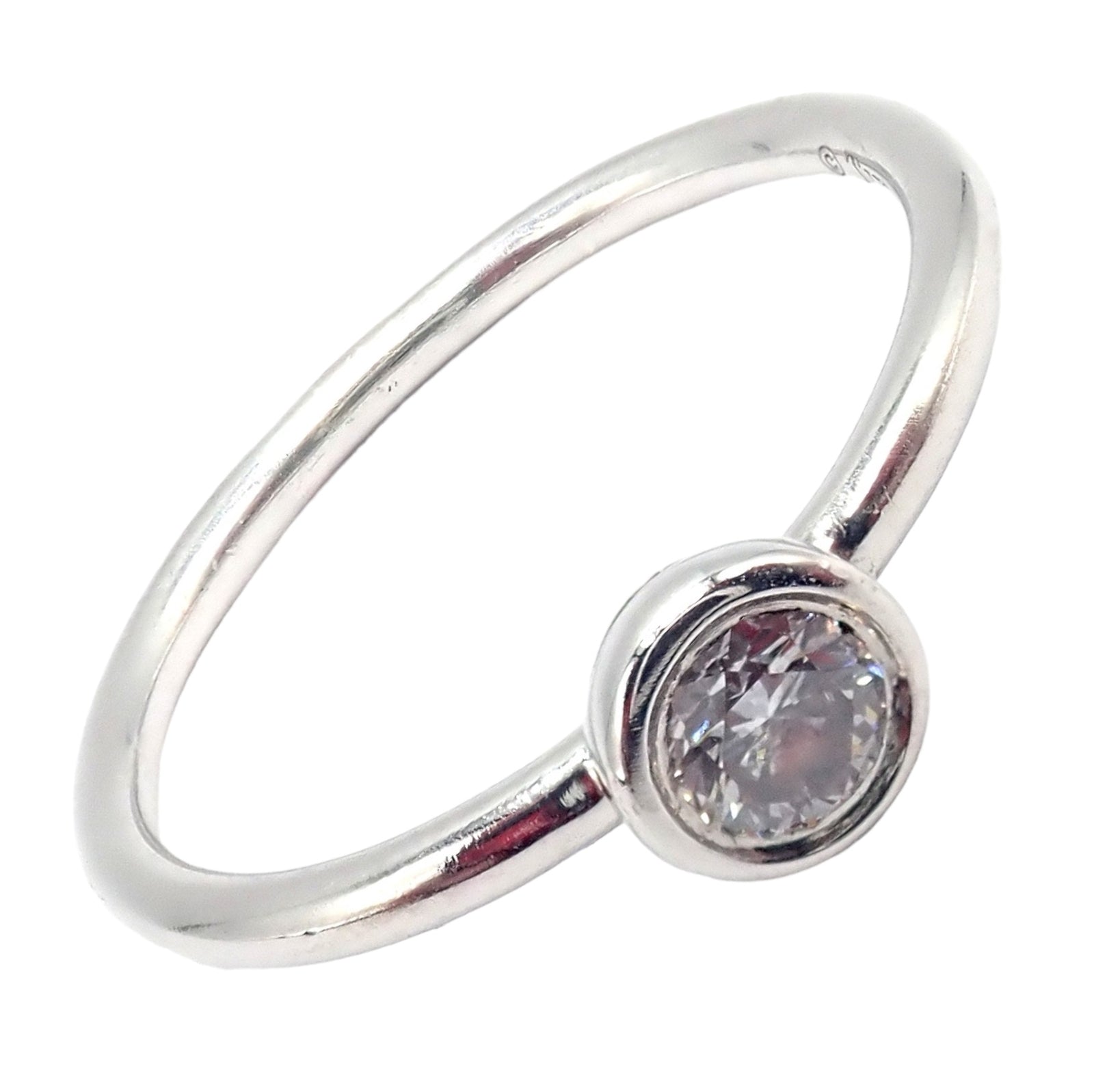 Tiffany & Co Platinum 0.12 Carat Diamond Engagement Stacking Ring - Size 6.5 - Perfect for Wedding Bands, Anniversary Gifts & Proposal Jewelry