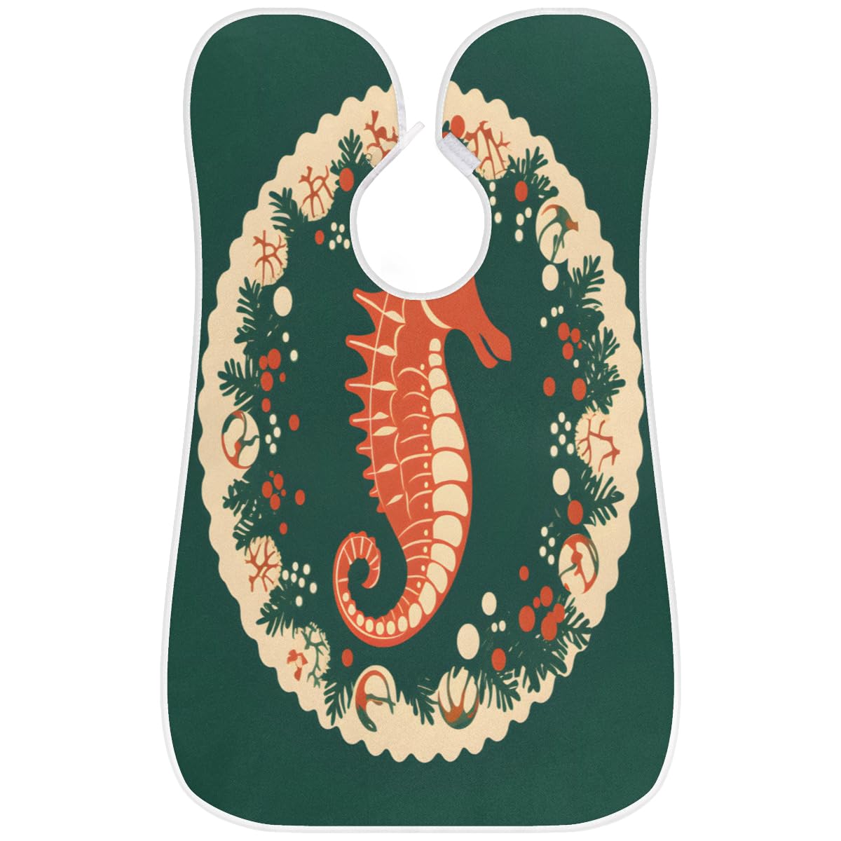 Seahorse Retro Color Beard Shaving Bib for Men - Waterproof Hair Dye Apron & Barber Cape for Haircut, Beard Trimming & Makeup - Sink Hair Catcher & Styling Tool - Perfect for Home Grooming, Salon Use & DIY Hair Coloring