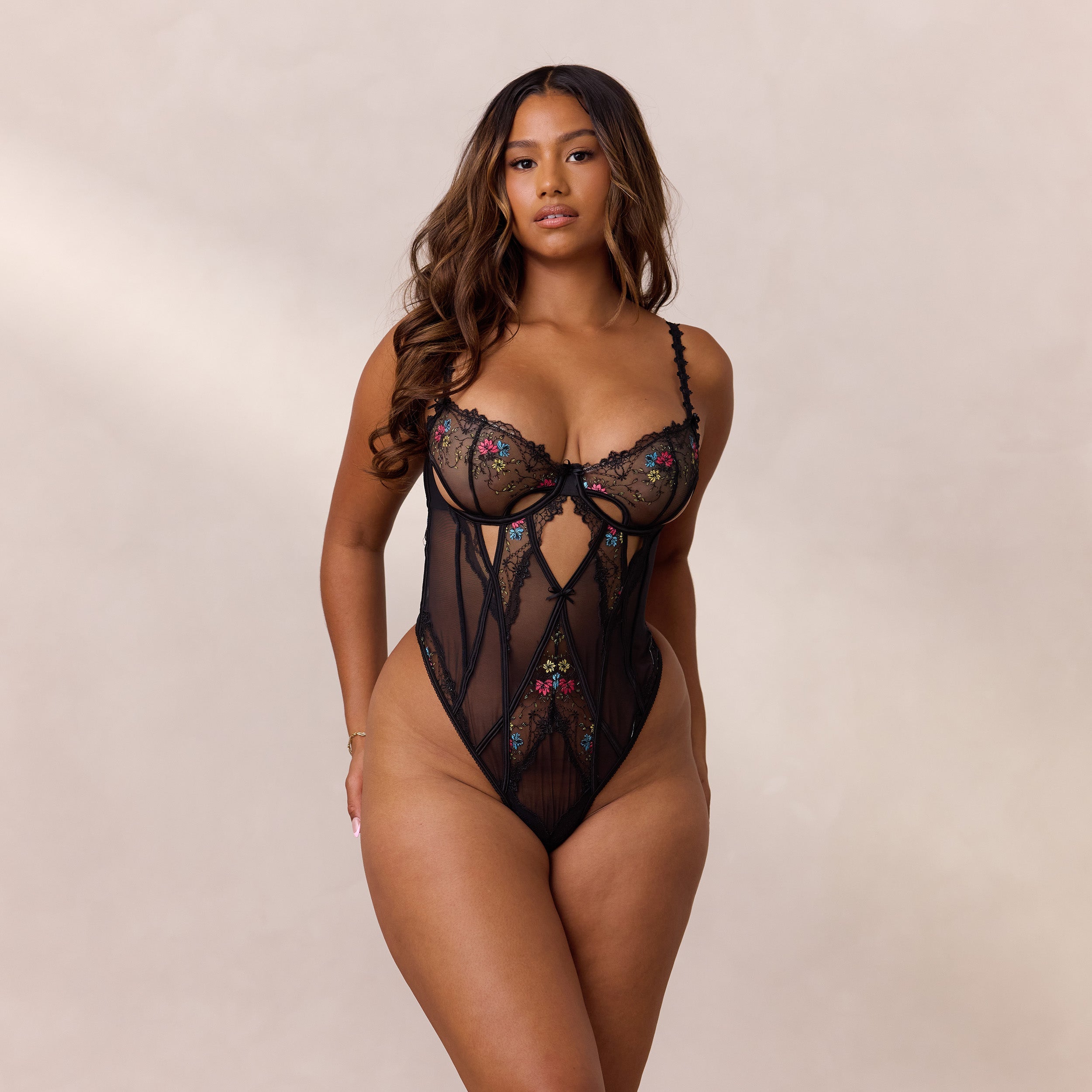 Enya Women's Black Bodysuit - Stretchy Comfortable T-Shirt Style for Casual Wear, Layering & Everyday Outfits