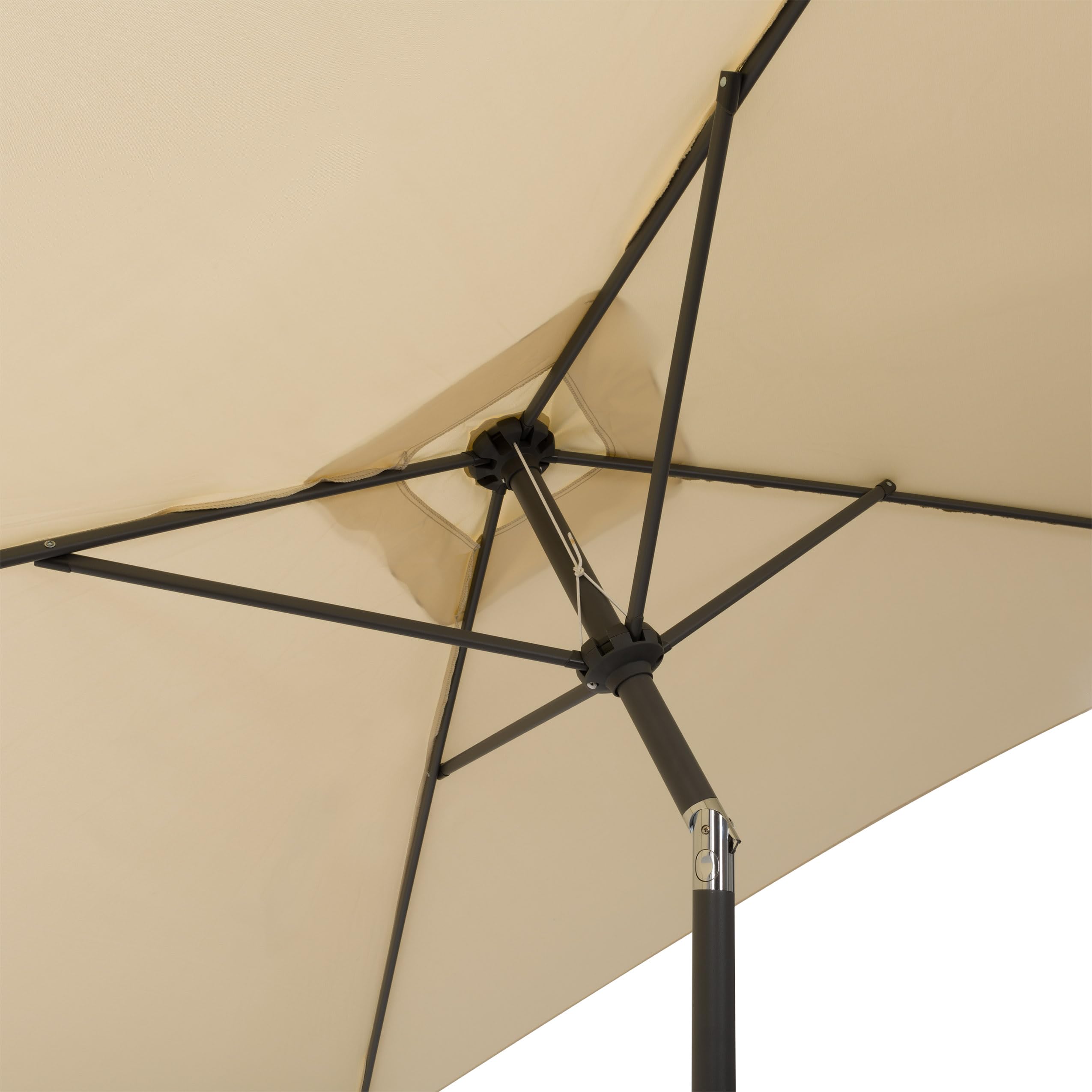 CorLiving PPU-310-U Outdoor Patio Umbrella in Warm White - UV Protection & Water Resistant for Garden, Poolside, and Backyard Relaxation