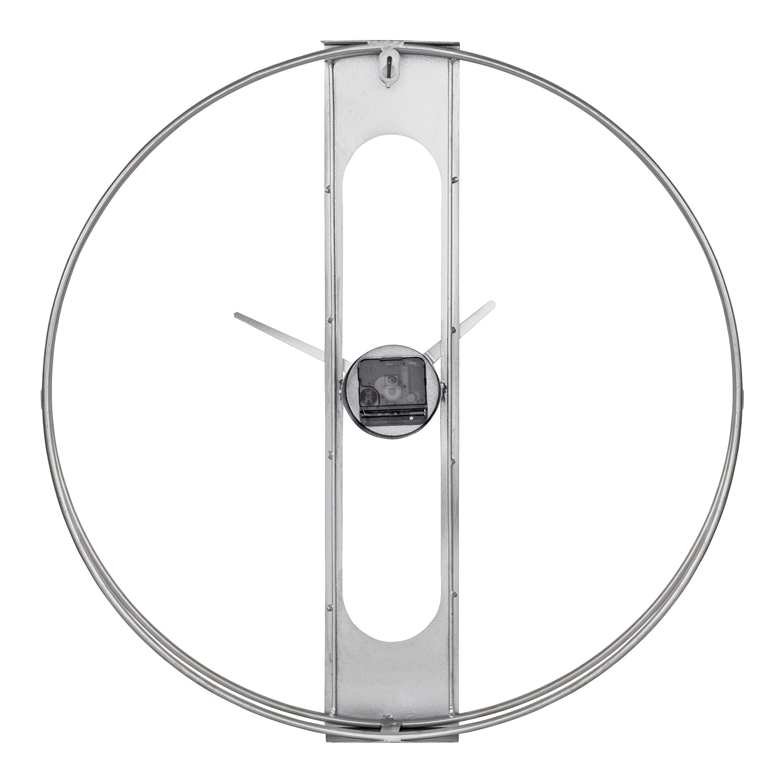 Kate and Laurel Urgo Modern Wall Clock - 22 Inch Silver Wall Mounted Home Decor with Silent Sweep Movement | Perfect for Living Room, Bedroom, Office & Kitchen Decor
