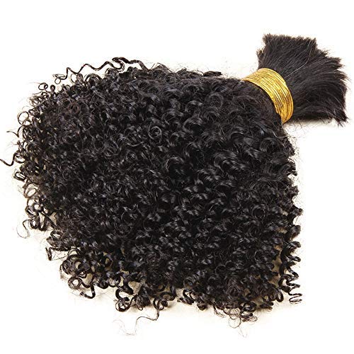 Short Afro Kinky Curly Bulk Human Hair Extensions for Braiding - 100% Remy Mongolian Hair, No Weft, 1pc/100g, 4B/4C Small Curly Braiding Hair (24inch, 1 Bundle, Dark Brown) - Perfect for Protective Styles, Twist Outs, and Natural Hair Styling