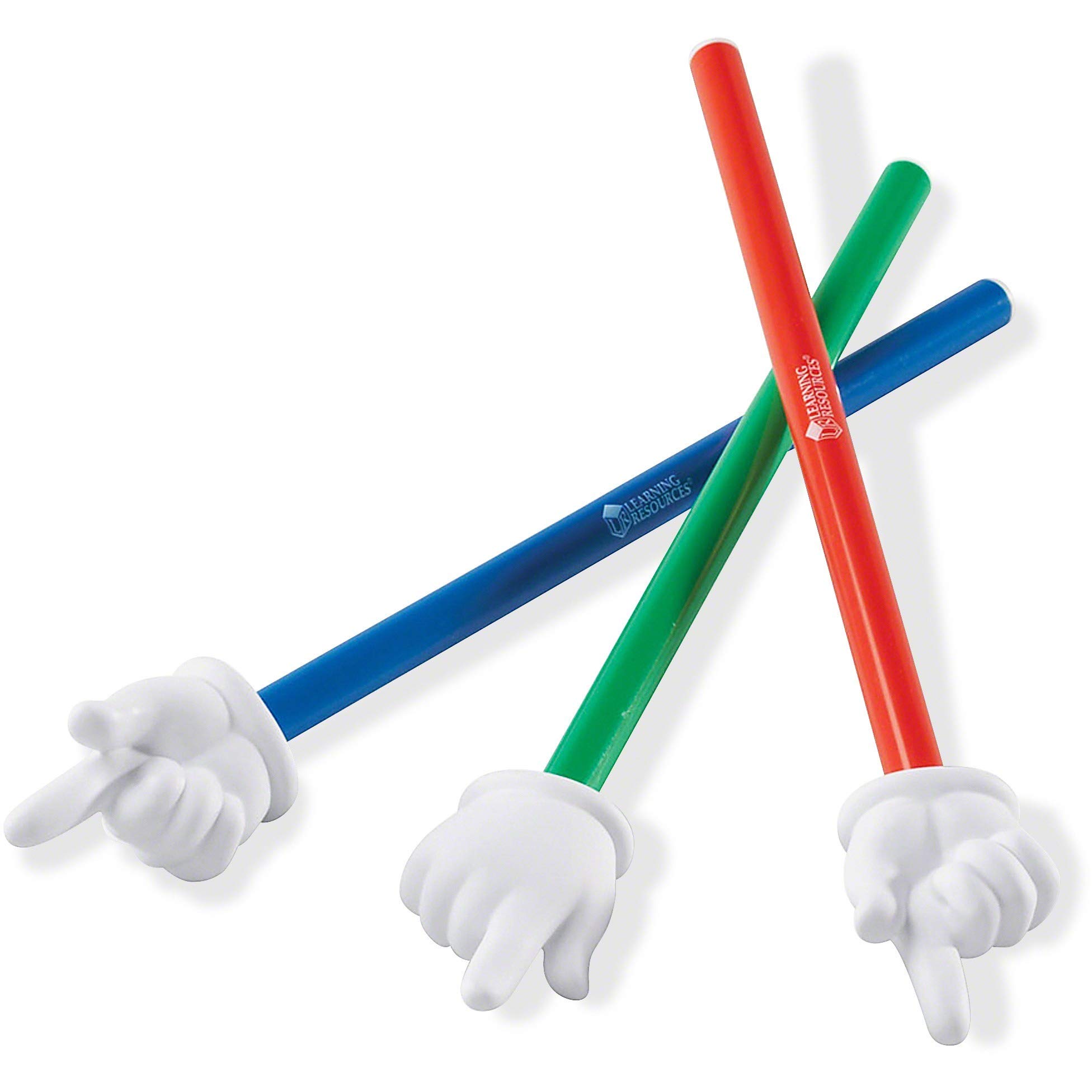 Learning Resources Hand Pointers - Set of 3 Assorted Colors for Classroom Participation, Homeschool & Teacher Supplies - Perfect for Kids Ages 3+, Teachers & Classroom Activities