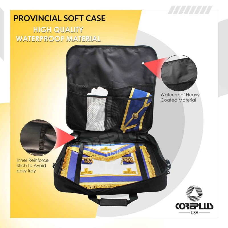 Masonic Apron Carrying Case - Lightweight Black Soft Apron Storage Bag for WM/MM & Provincial Regalia - Perfect for Lodge Meetings, Ceremonies & Travel Protection