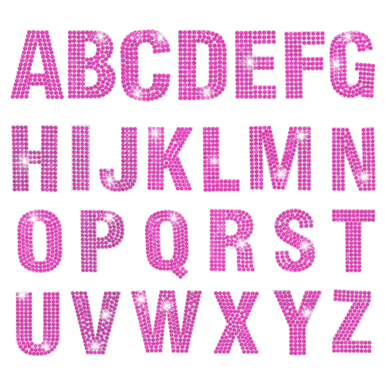 Glitter Rhinestone Alphabet Letter Stickers - 26 Self-Adhesive Letters for DIY Crafts, Scrapbooking, Nail Art & Home Decor (Pink) - Perfect for Party Decorations, Gift Wrapping & Personalized Projects
