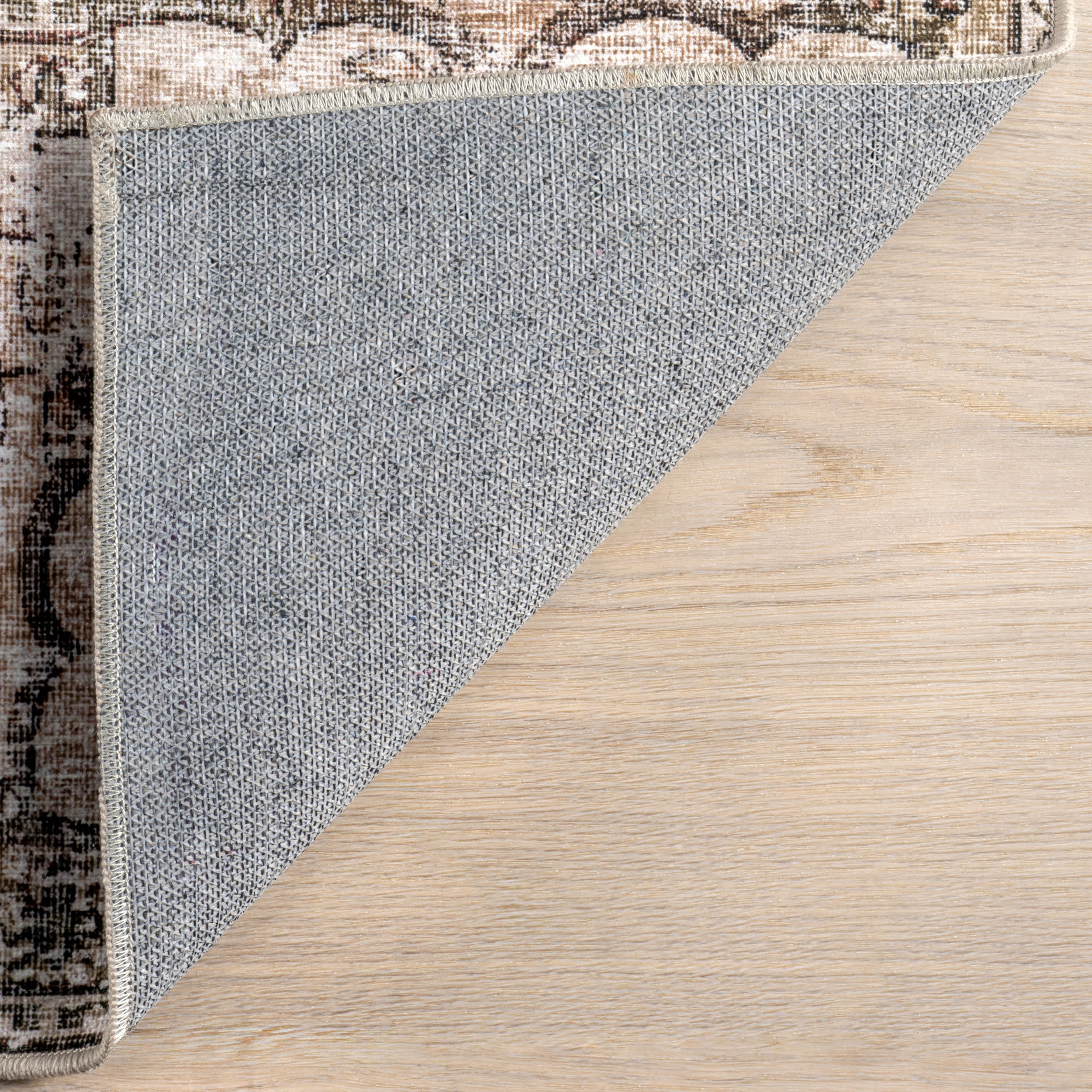 Audrina Persian Spill Proof Washable Rug - Non-Slip Beige Area Rug for Living Room, Bedroom, Dining Room | Soft & Durable Machine Washable Carpet for Home Decor