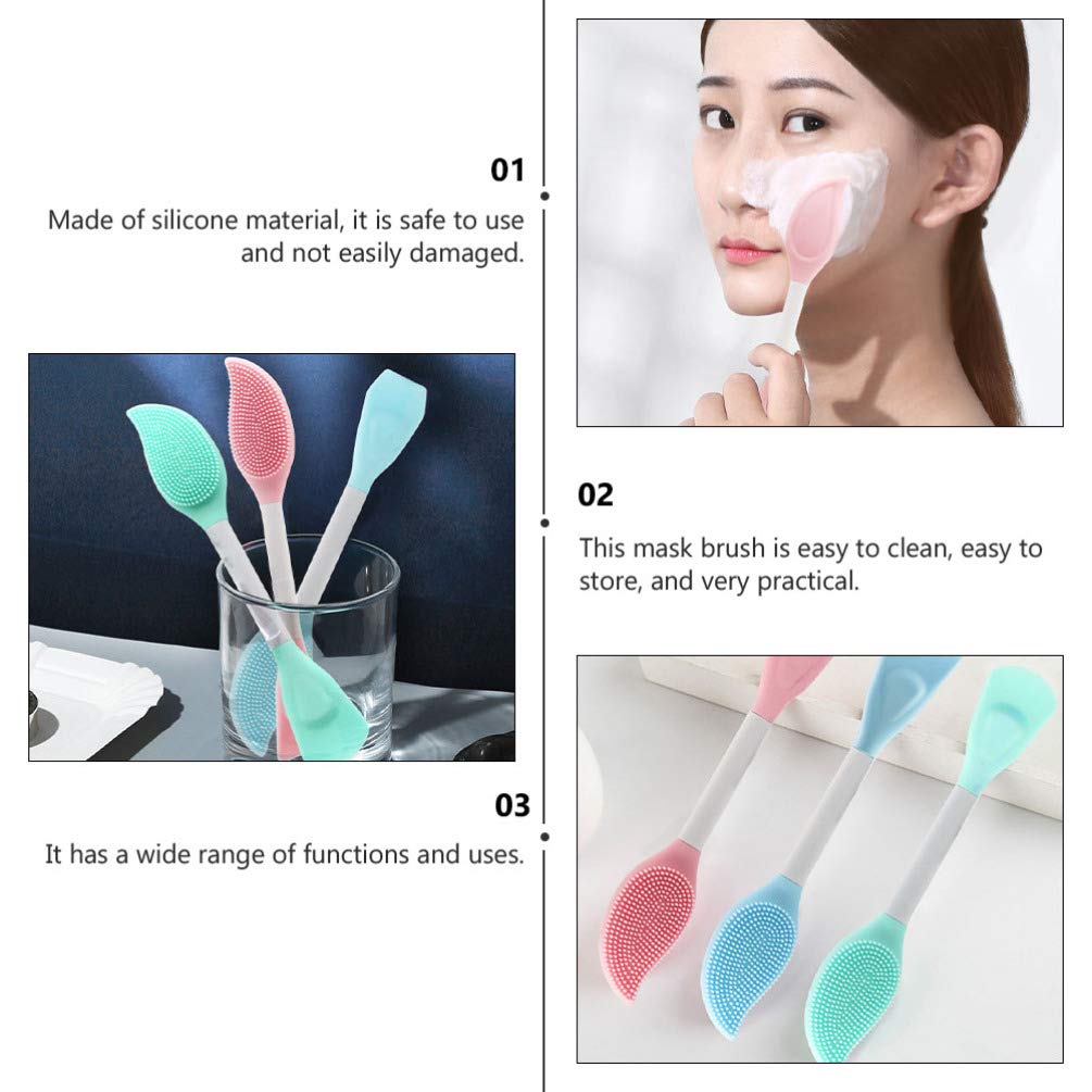 3pcs Silicone Face Brush - Double Head Beauty Tool for Skin Care & Makeup - Travel Friendly