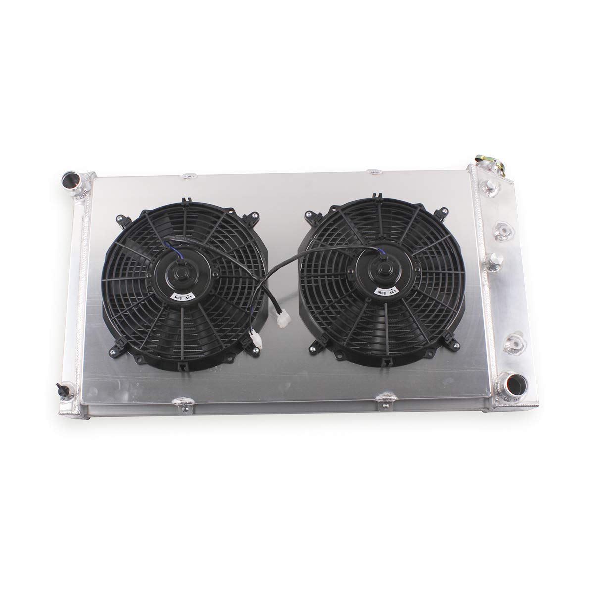 OHOB-COOL 3 Row Aluminum Radiator with Shroud Fan - Compatible with 1968-1973 Chevy Chevelle, El Camino 1968-1977, Caprice 1971-1990 & 73-80 Blazer Jimmy (CC161) - High Performance Cooling for Classic Car Restoration & Hot Rod Upgrades