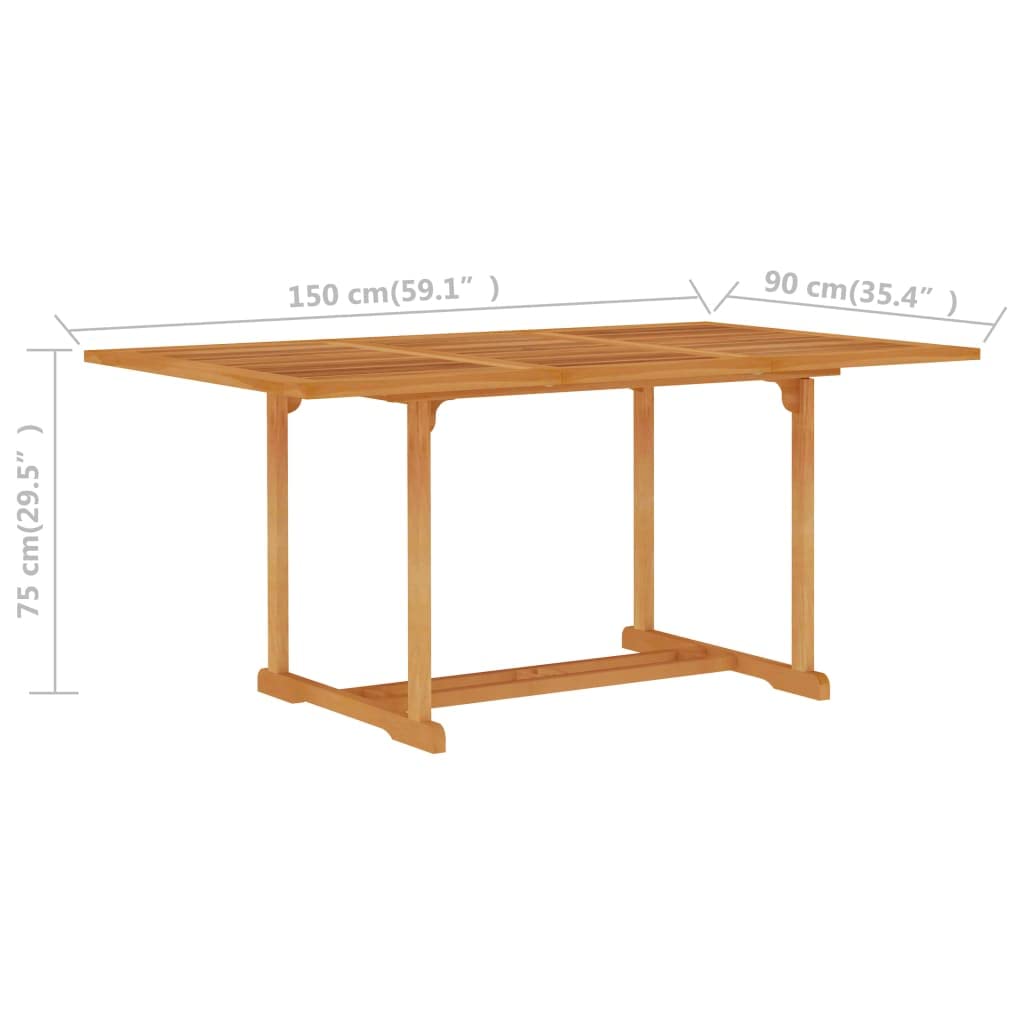 Outdoor Teak Wood Patio Dining Table 59.1