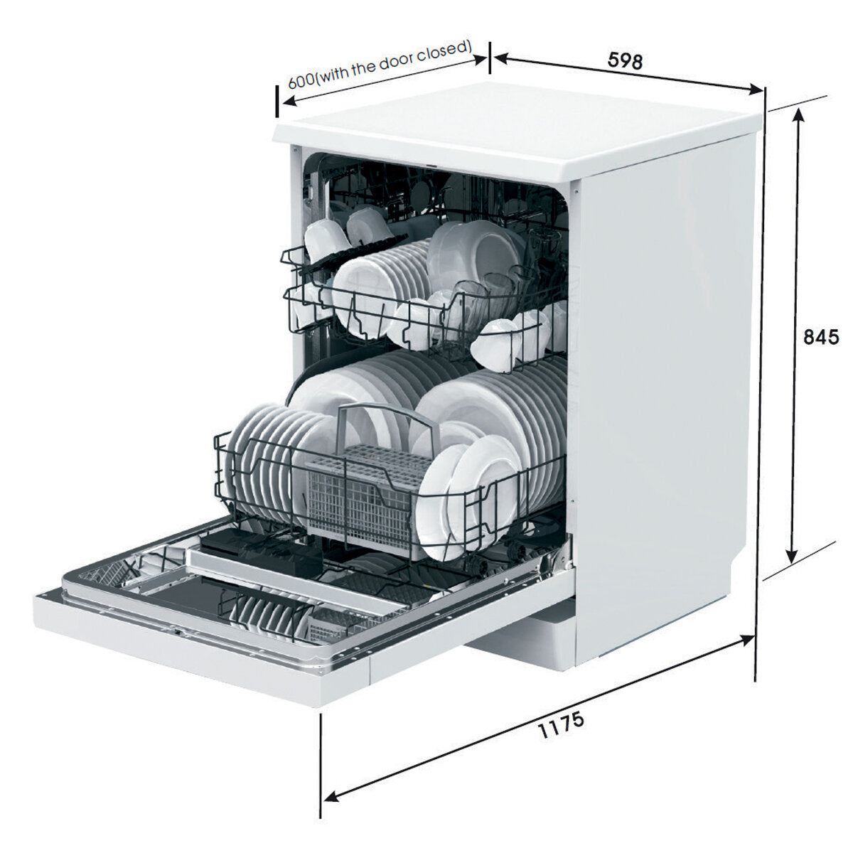 Brand New Euro Black 14-Piece Dishwasher Set with 3-Year Warranty - Perfect for Large Families and Dinner Parties