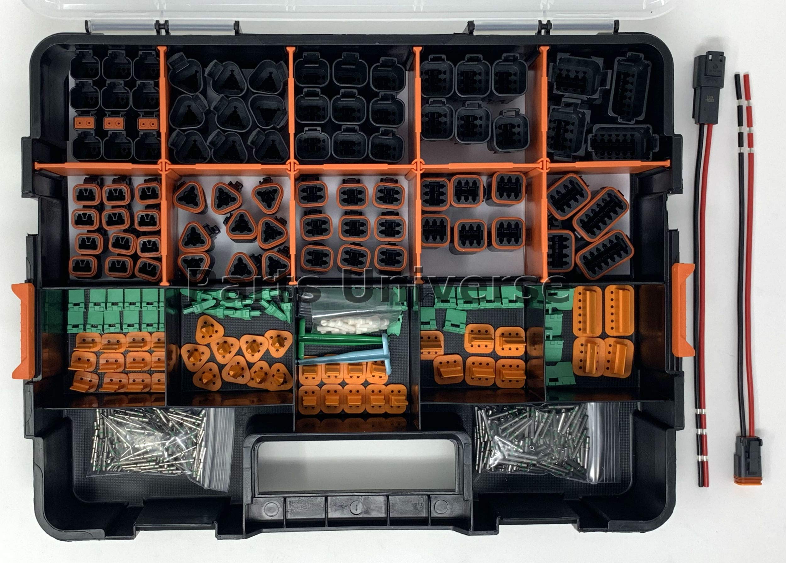 518 PCS DT Connector Kit - Black 14-16AWG Solid Contacts & Pigtail Kit (Made in USA) - Perfect for Automotive, Marine & Industrial Wiring Applications
