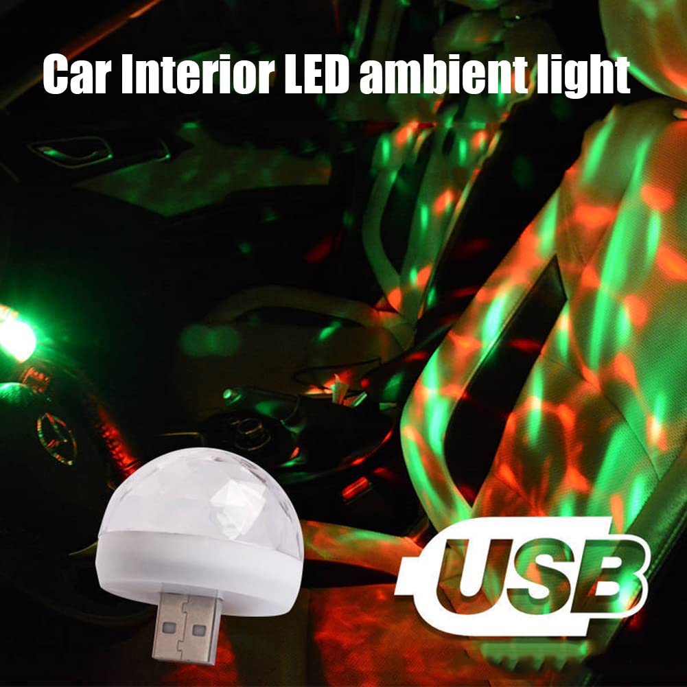 5V Universal USB LED Car Interior Ambient Light - Mini Atmosphere Night Lamp for Cars, Home, Office & Party Decor
