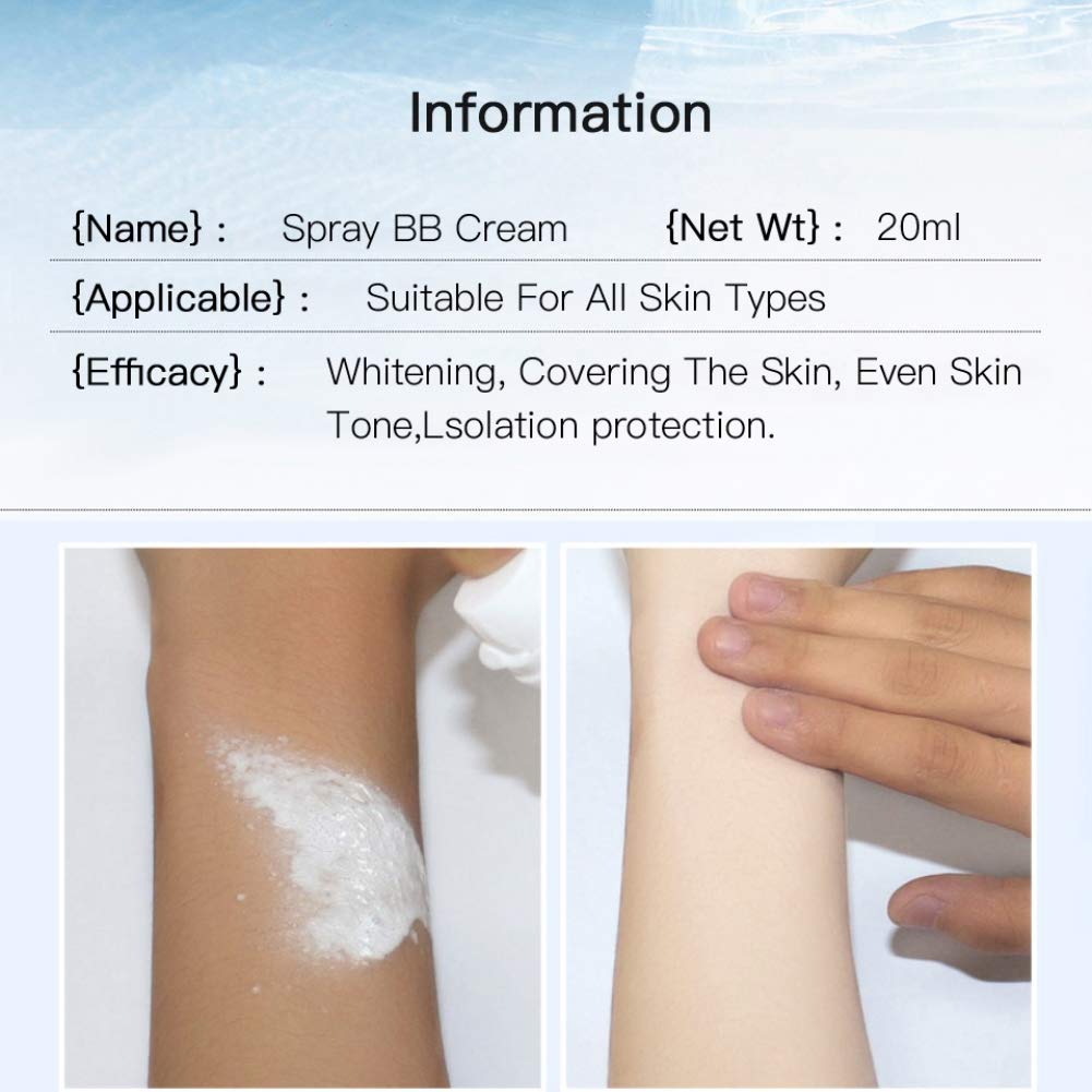 Allbestaye BB Cream Spray Concealer Foundation - Waterproof, Whitening, Portable Makeup for Face, Body, Neck & Legs (2PCS) | Perfect for Daily Use, Travel & On-the-Go Touch-Ups