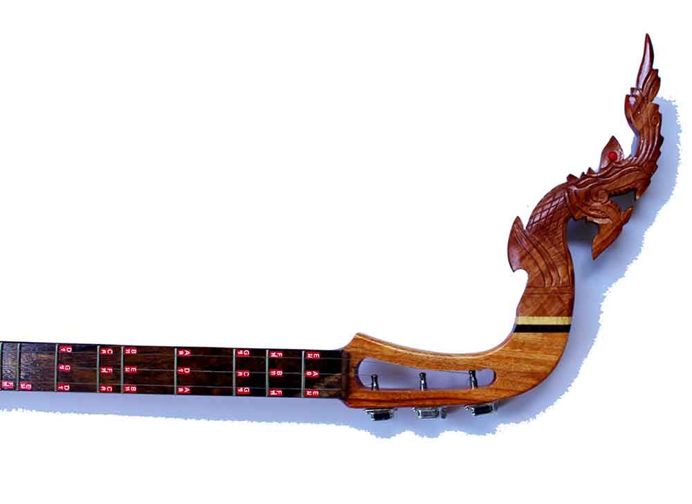 Isarn Acoustic Electric Phin 3 Strings - Traditional Thai Lao Asian Guitar Folk Musical Instrument | Authentic Thailand Pin60 for Home Performances, Cultural Events & Music Lessons
