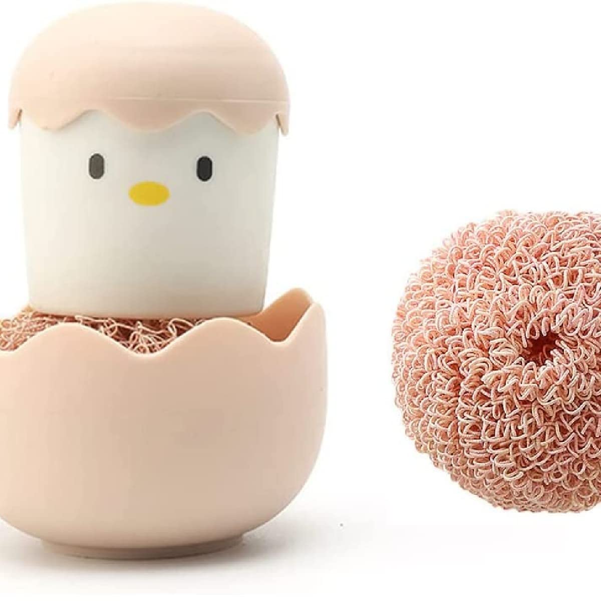 WE3 Cute Cartoon Kitchen Cleaning Scrubbers - Soft Dish Sponges for Sink, Pots & Pans (Pink) - Perfect for Home, Restaurant & Office Cleaning