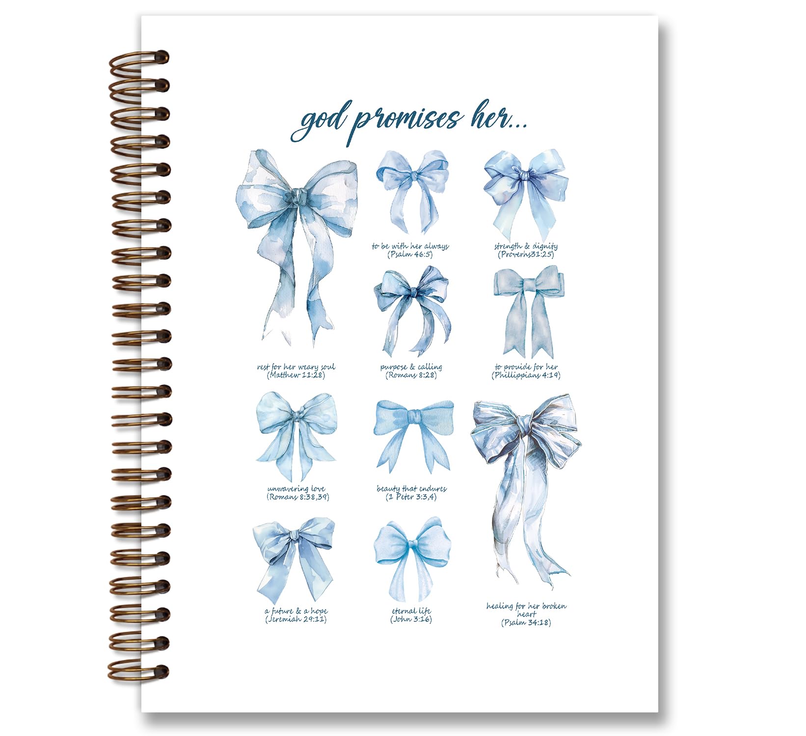 Christian Notebook with Pink Bow - Inspirational Bible Journal & Church Notes Book for Women, 5.5x8.3