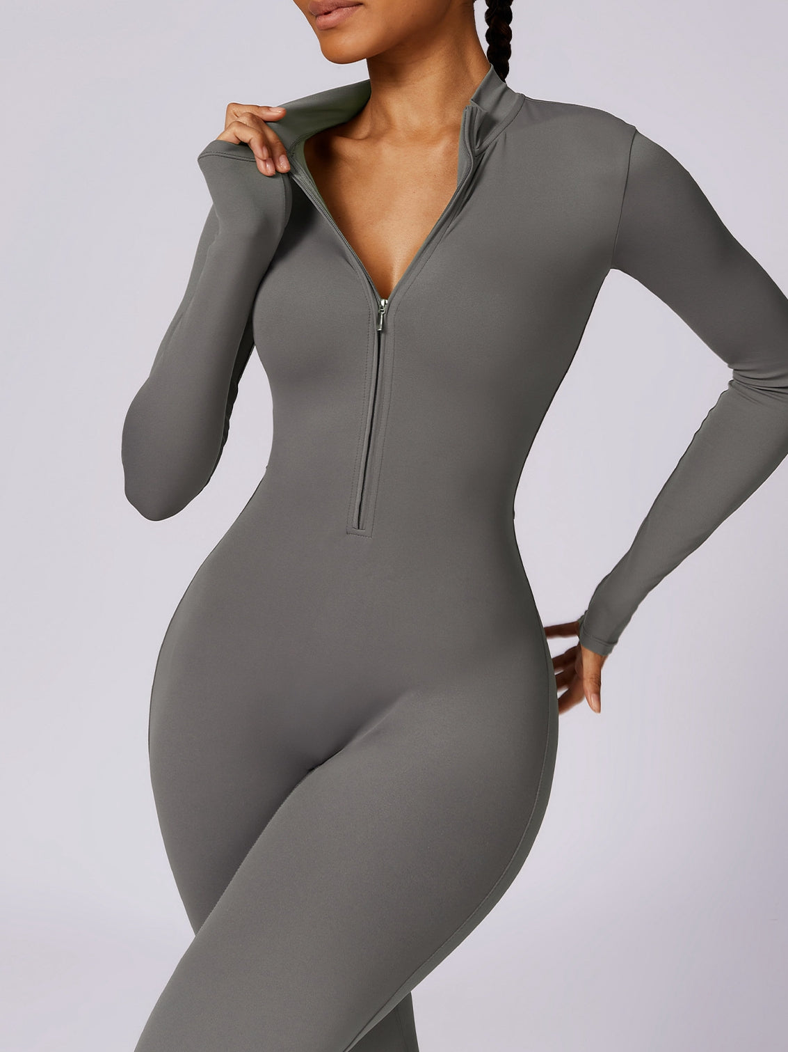 ZASUWA Women's Super Snug Fit Zipper Booty Jumpsuit - Sexy Bodycon Romper for Night Out, Clubwear & Party Outfits