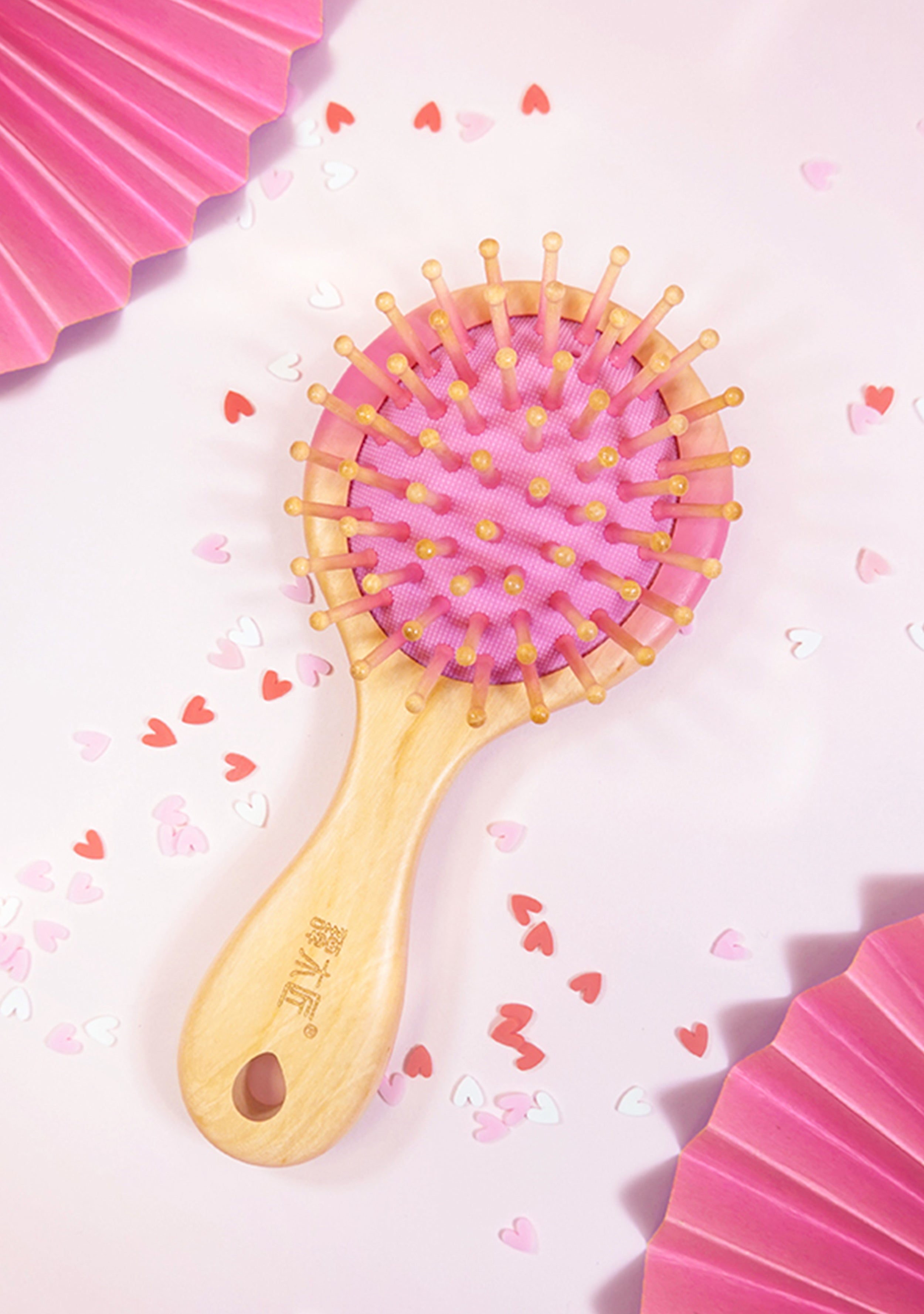 Pink Paddle Hair Brush for Women - Detangling & Smoothing Hair Styling Tool - Perfect for Home, Travel & Salon Use