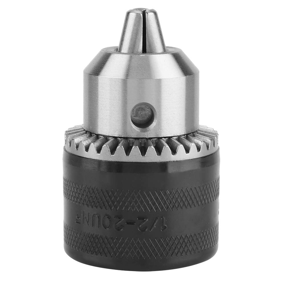 1/2-20UNF Professional High Precision Steel Drill Chuck - Heavy Duty Impact Drill Chuck for Industrial & DIY Use - Compatible with AC/ DC Drills & Impact Drills - Perfect for Metalworking, Woodworking & Construction Projects