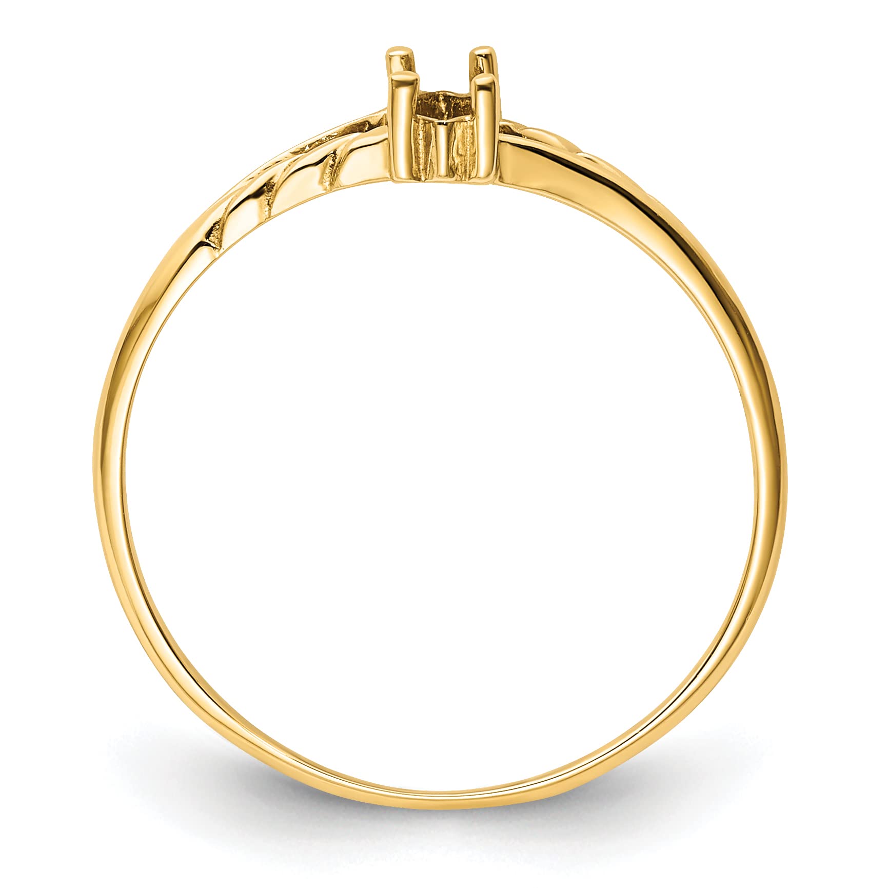 14K Yellow Gold Birthstone Ring Mounting - Size 7.0, No Stones Included - Perfect for Custom Jewelry, Anniversary Gifts & Personalized Birth Month Rings