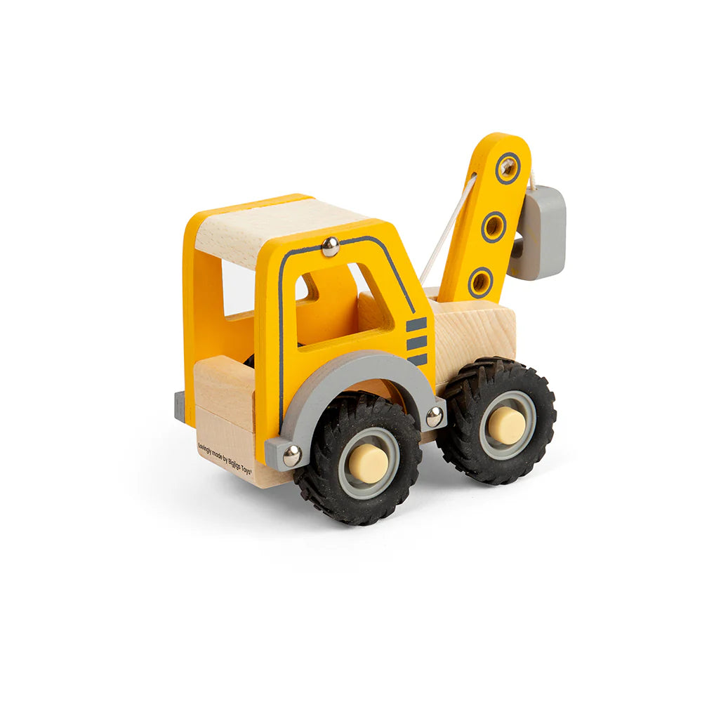 Wooden Crane Truck Toy - Realistic Construction Vehicle for Kids - Educational STEM Building Toy for Boys & Girls - Perfect for Pretend Play, Birthday Gifts & Classroom Activities