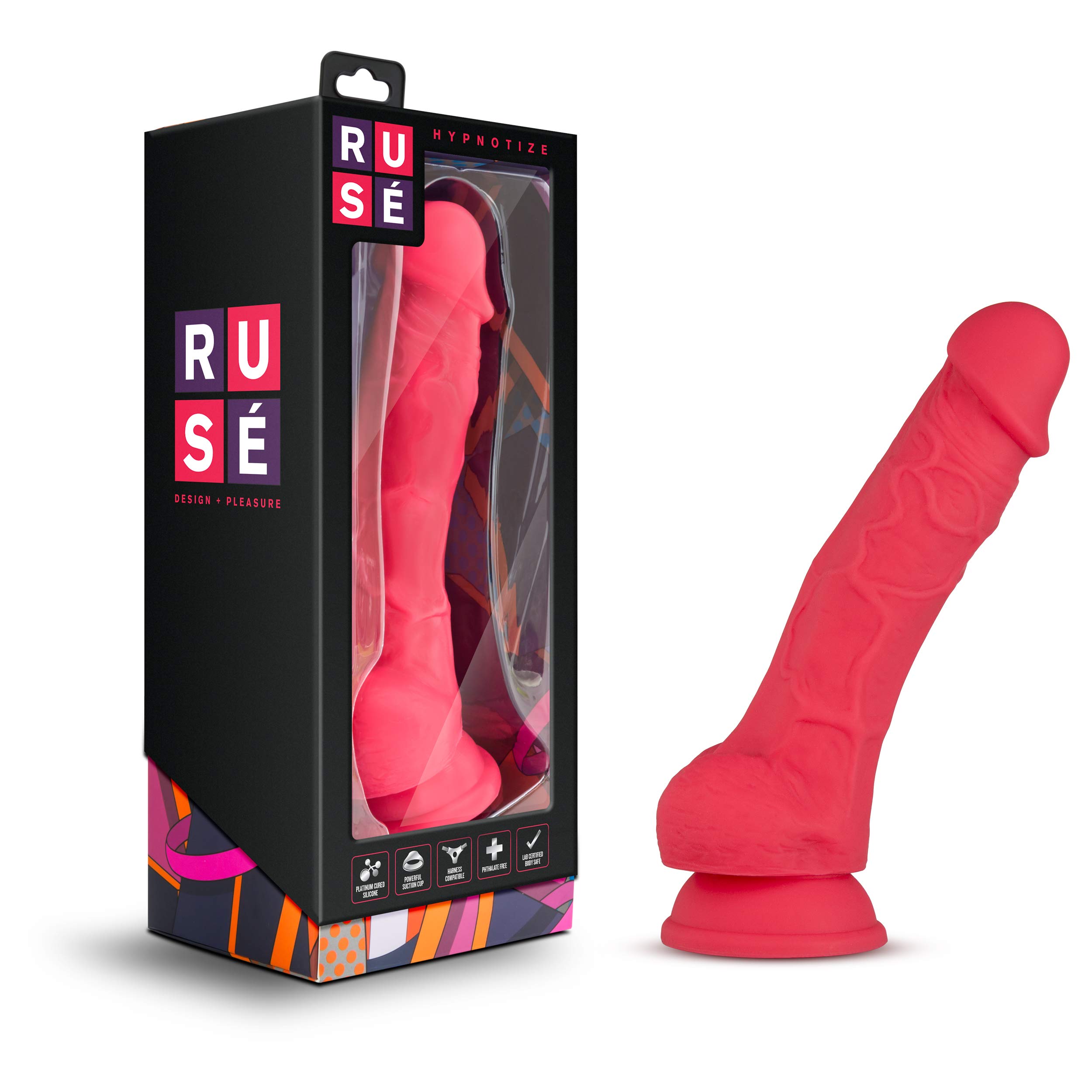 Blush Novelties Ruse 7.5 Inch Thick Silicone Dildo with Suction Cup | Girthy Strap-On Compatible Sex Toy for Women & Couples | Perfect for Solo Play, Couples Bonding & Harness Use