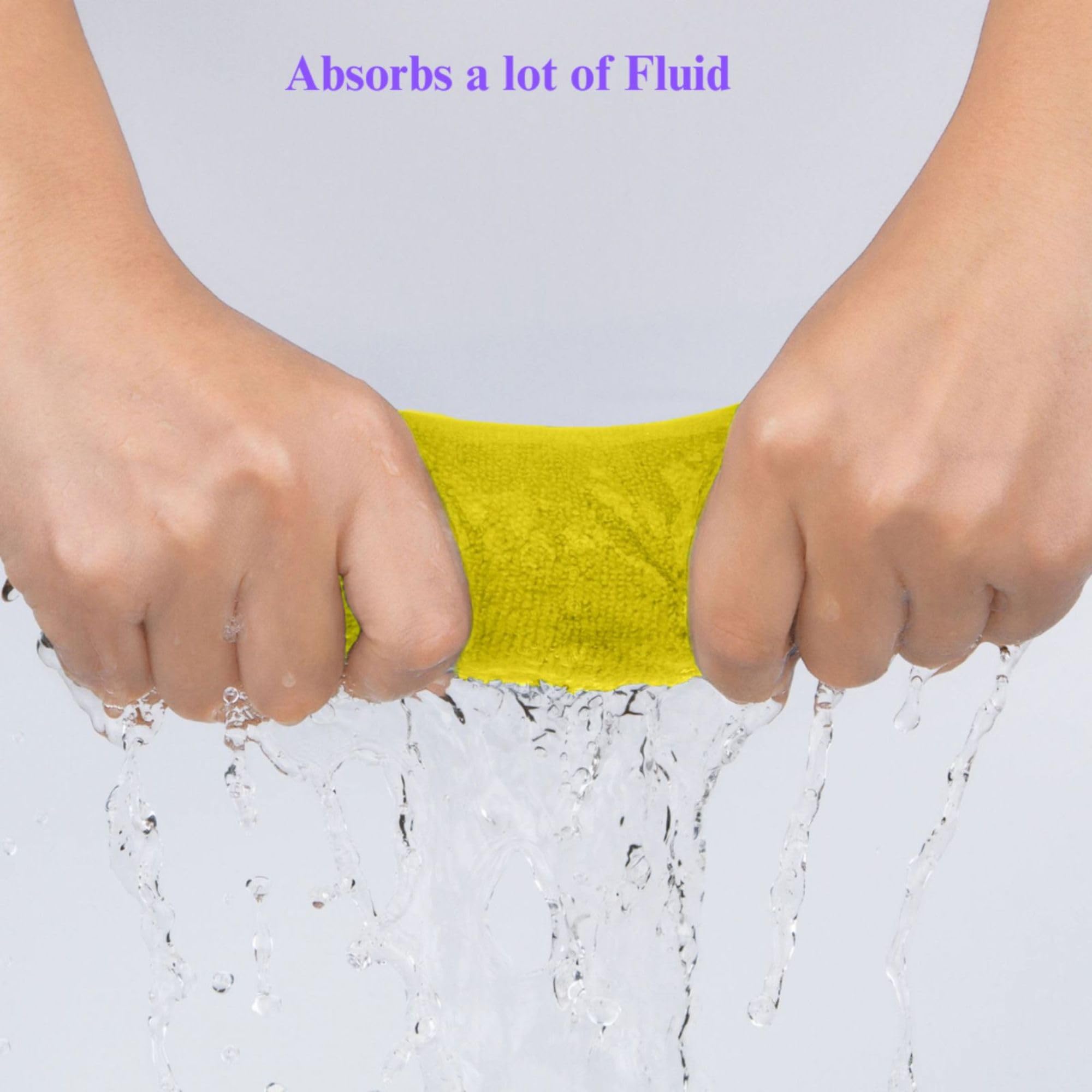 Premium Microfiber Cleaning Cloths - 24 Pack Yellow (300gsm) - Super Absorbent Kitchen Towels, Household Cleaning & Car Detailing - Streak-Free for Glass, Dishes & Electronics