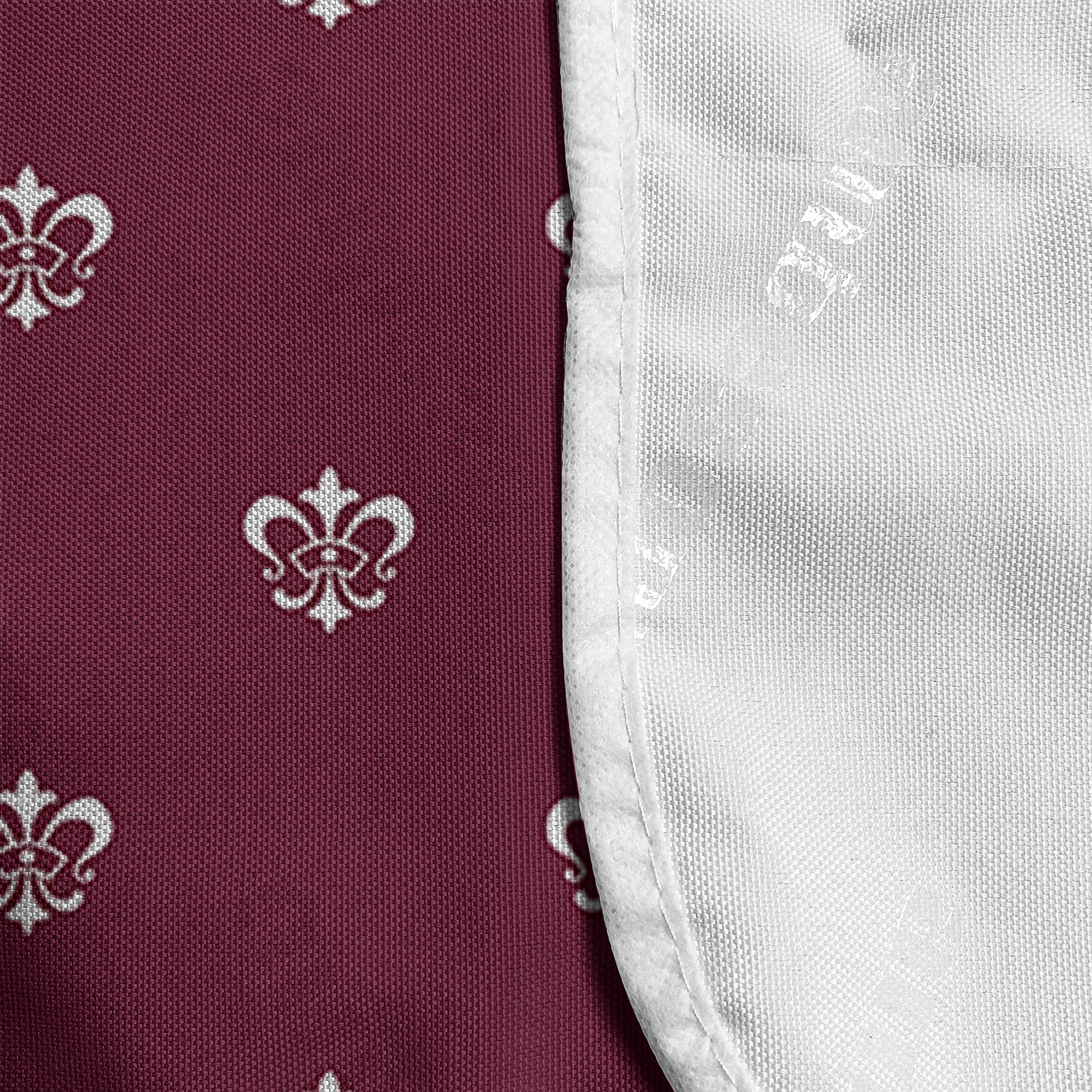 Ambesonne Fleur De Lis Microwave Cover - Rococo Royal Crown European Nobility Design, Waterproof Kitchen Organizer with Pockets, 36